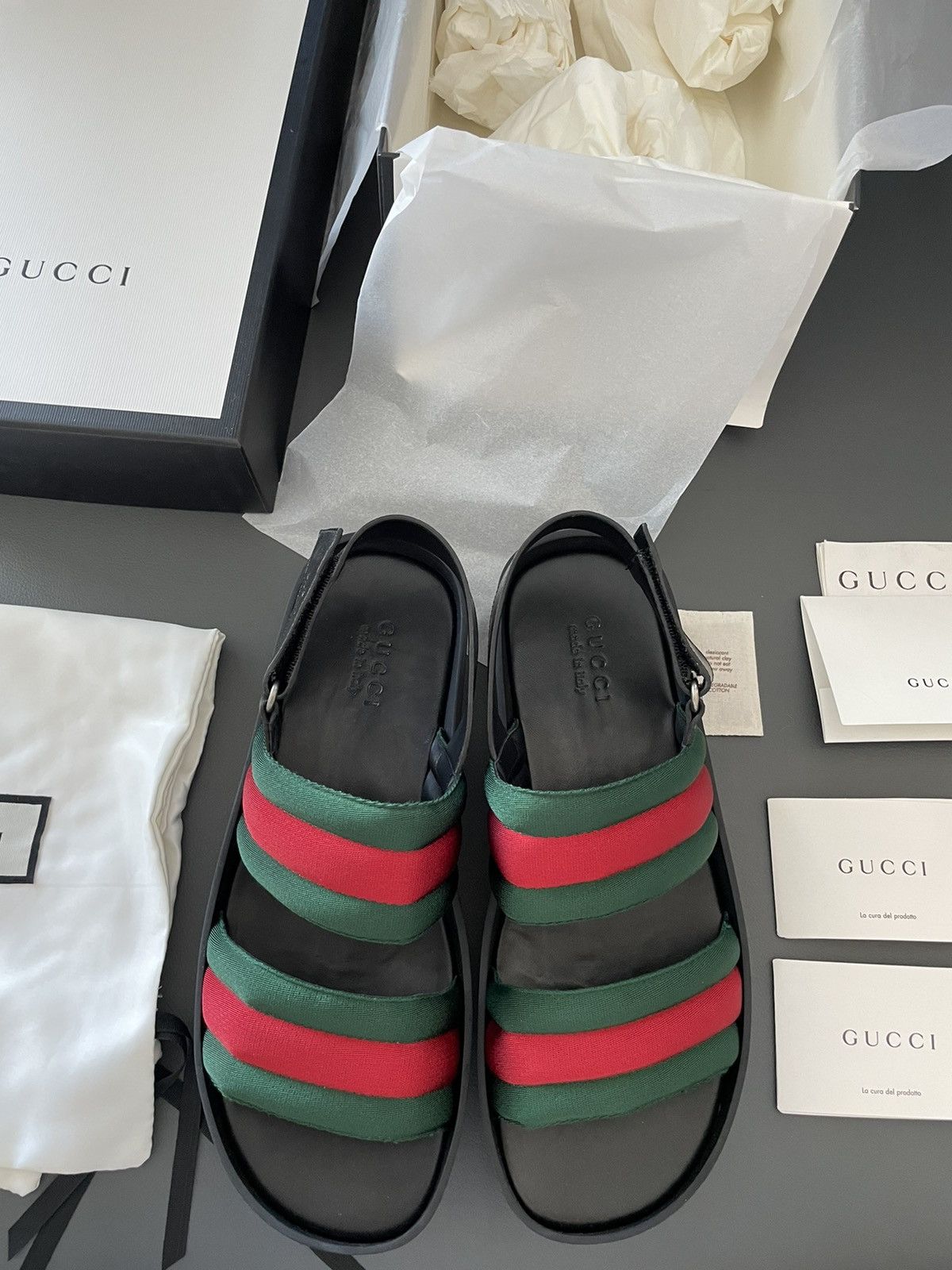 Gucci Rare Super Runway Iconic Gucci Tri Color Sandal Slides Shoes Size US 11 / EU 44 - 14 Thumbnail