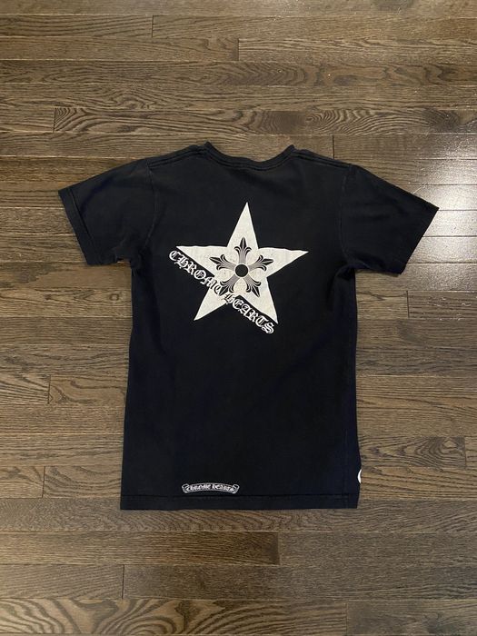 Chrome Hearts RARE Chrome Hearts Ninja Star Scroll Logo Pocket Tee ...