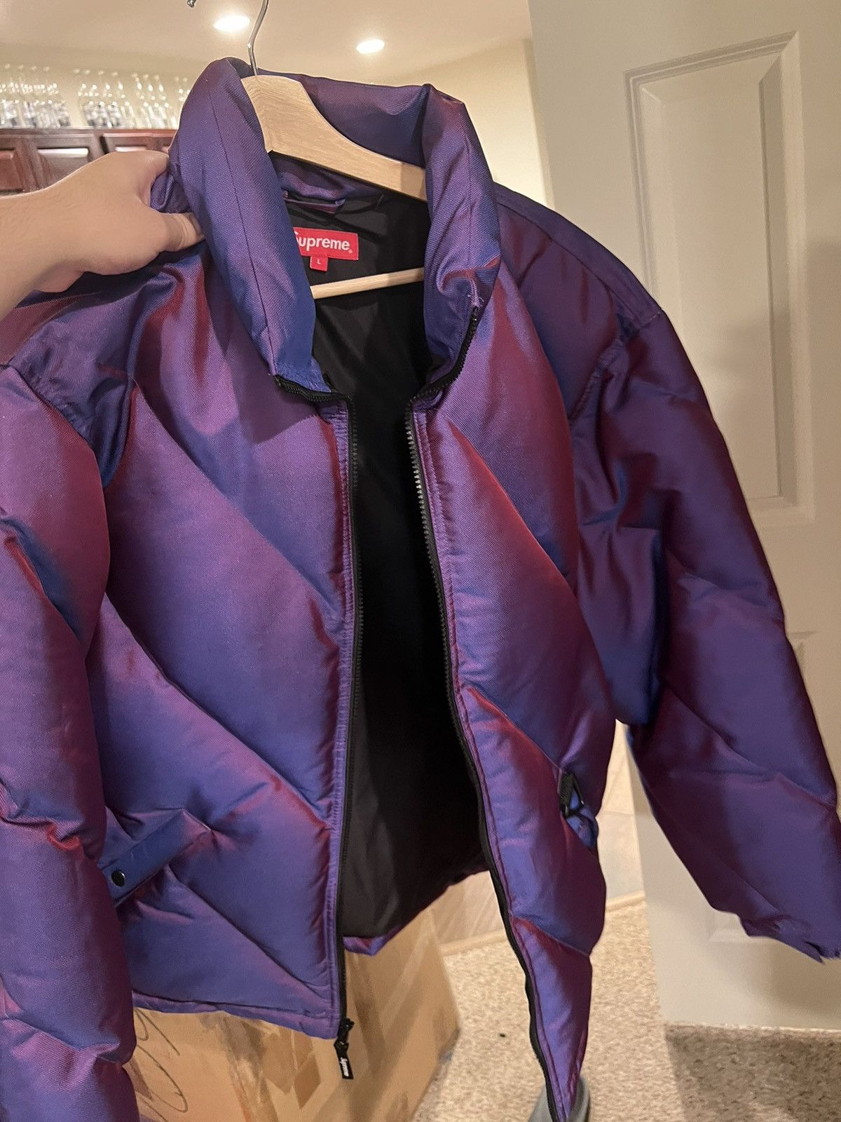 Supreme Supreme Iridescent puffy jacket | Grailed