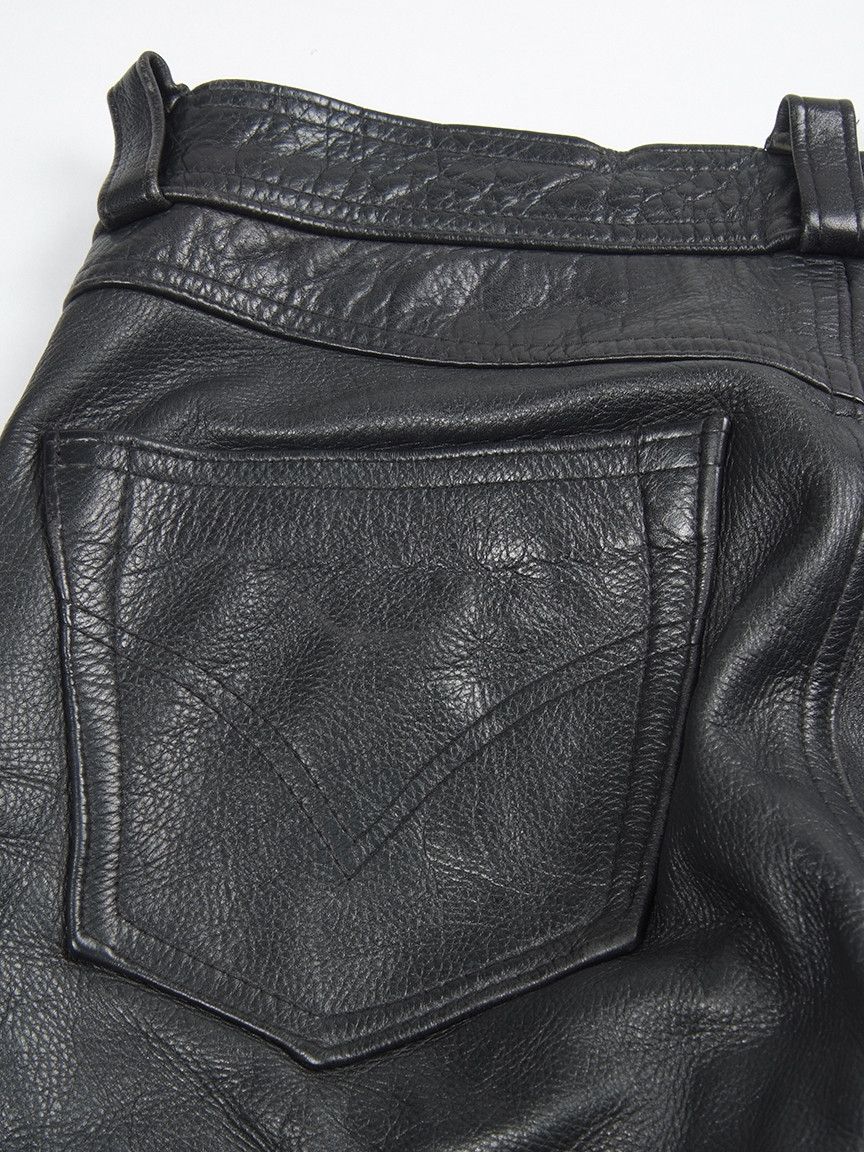 Genuine Leather × Vintage Vintage Made In England Leather Black Biker High Rise Pants Size US 30 / EU 46 - 5 Thumbnail
