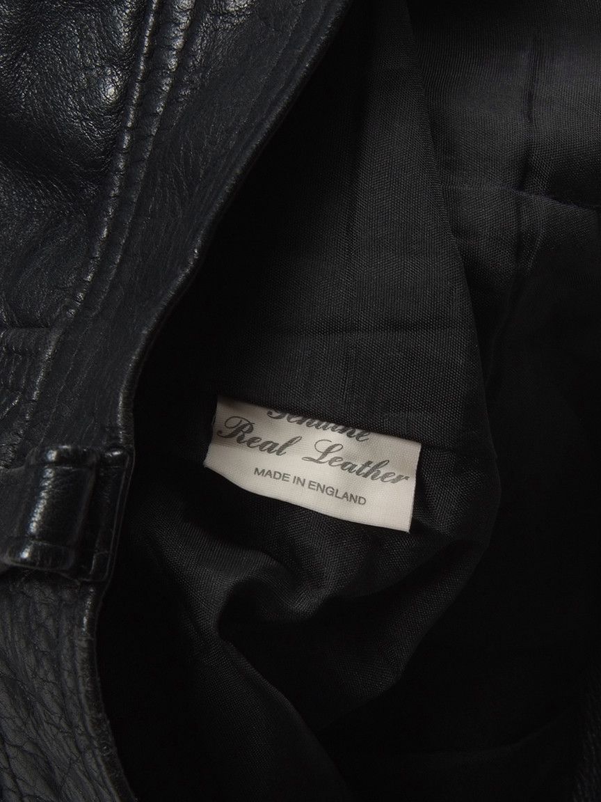 Genuine Leather × Vintage Vintage Made In England Leather Black Biker High Rise Pants Size US 30 / EU 46 - 7 Thumbnail