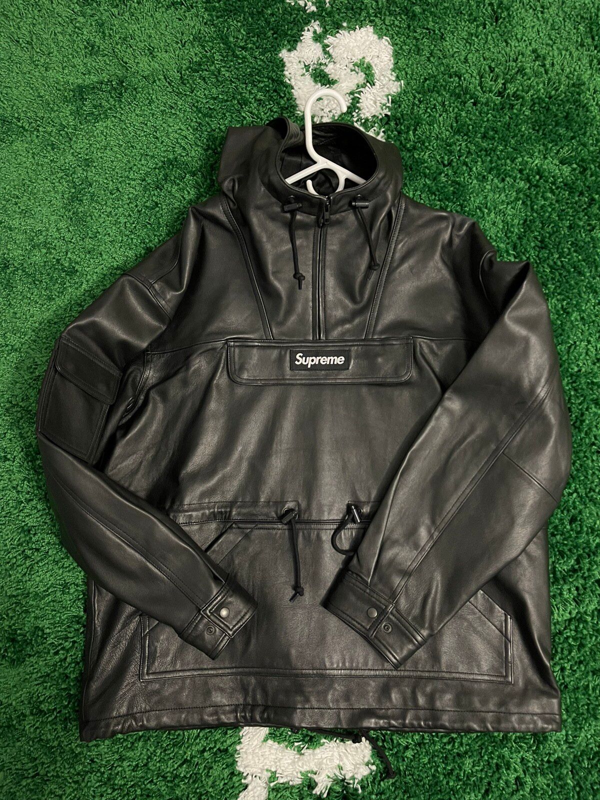 Supreme Supreme Leather Anorak Jacket | Grailed