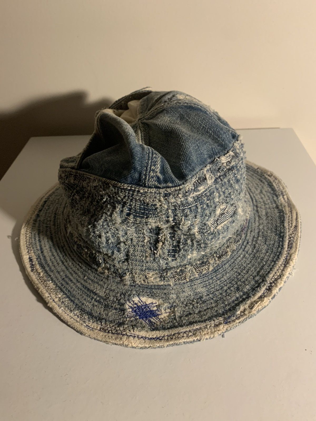 image of Kapital Boro Bucket Hat in Blue, Men's