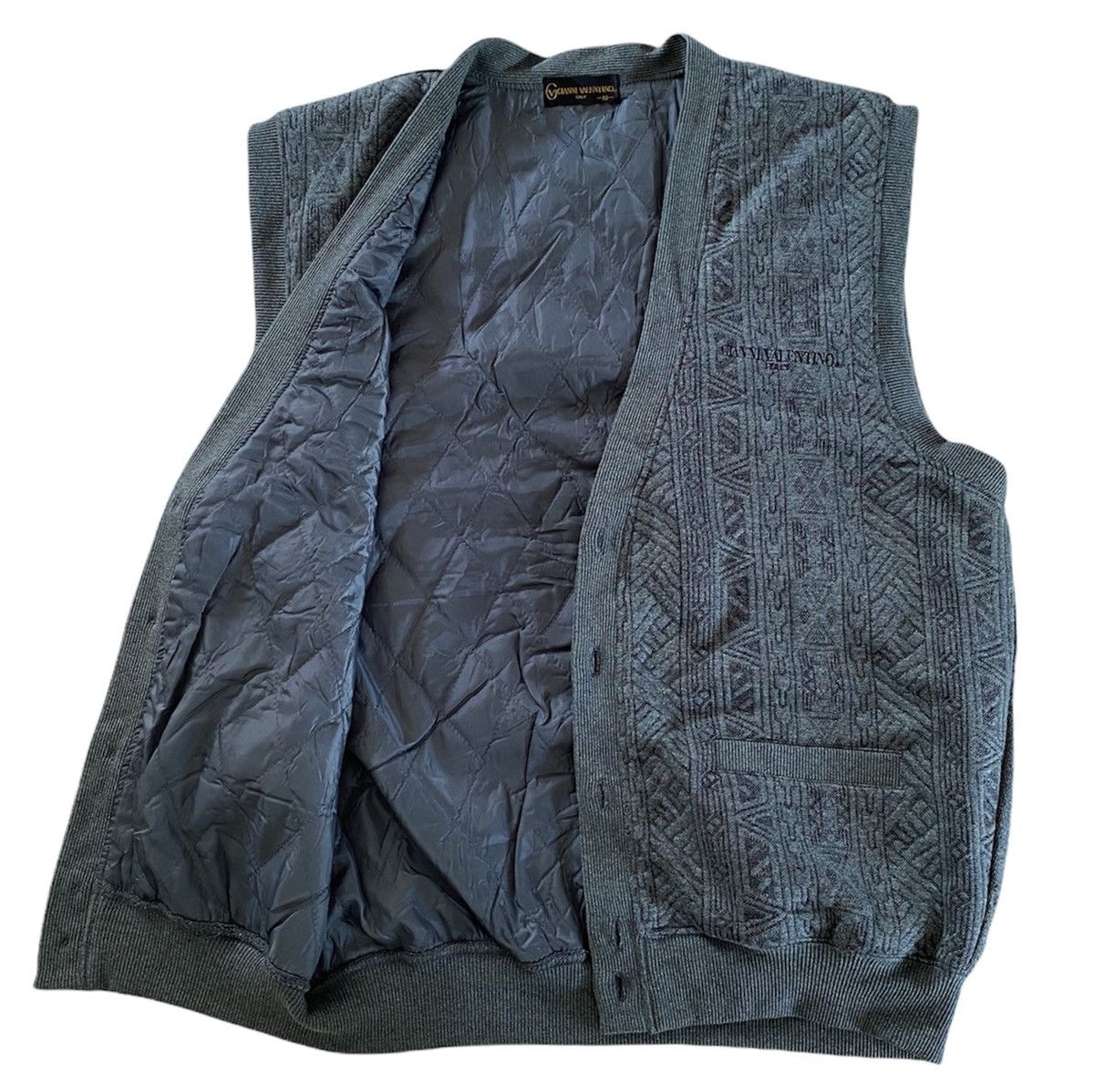 Valentino 🔥 GIANNI VALENTINO CABLE KNIT SOUTHWESTERN VEST CARDIGAN Size US M / EU 48-50 / 2 - 3 Thumbnail