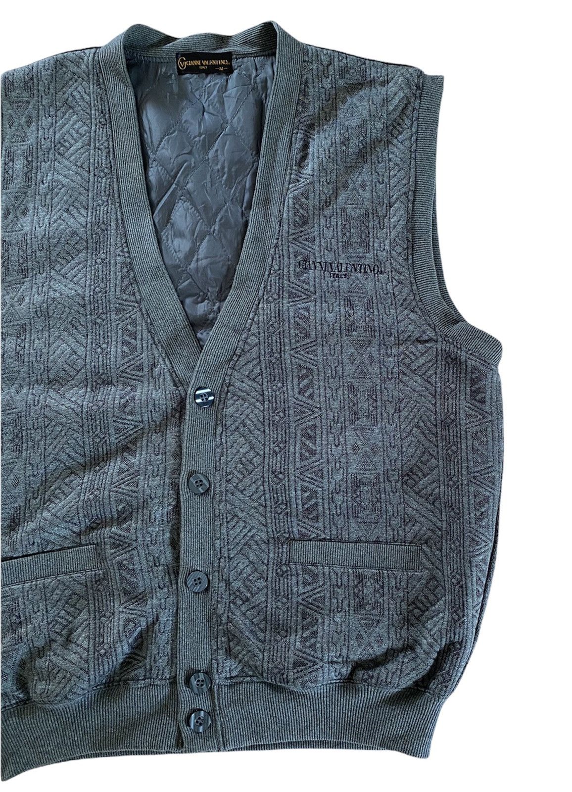 Valentino 🔥 GIANNI VALENTINO CABLE KNIT SOUTHWESTERN VEST CARDIGAN Size US M / EU 48-50 / 2 - 6 Thumbnail