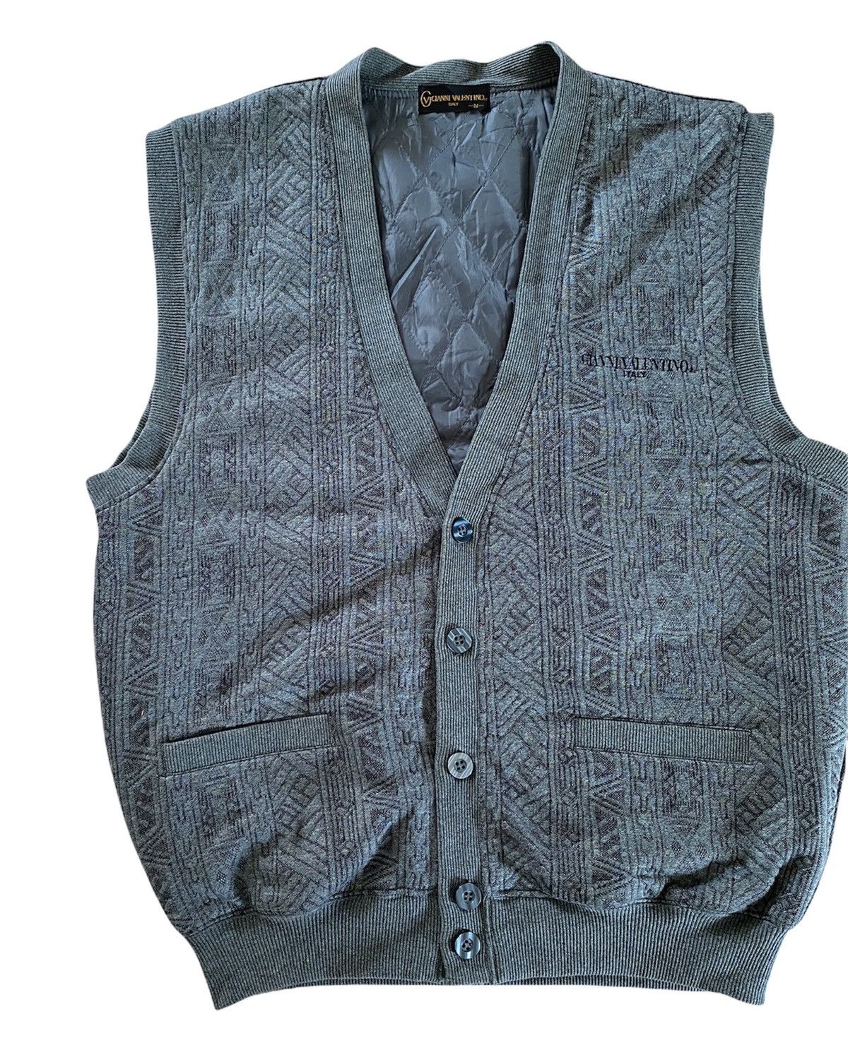 Valentino 🔥 GIANNI VALENTINO CABLE KNIT SOUTHWESTERN VEST CARDIGAN Size US M / EU 48-50 / 2 - 4 Thumbnail