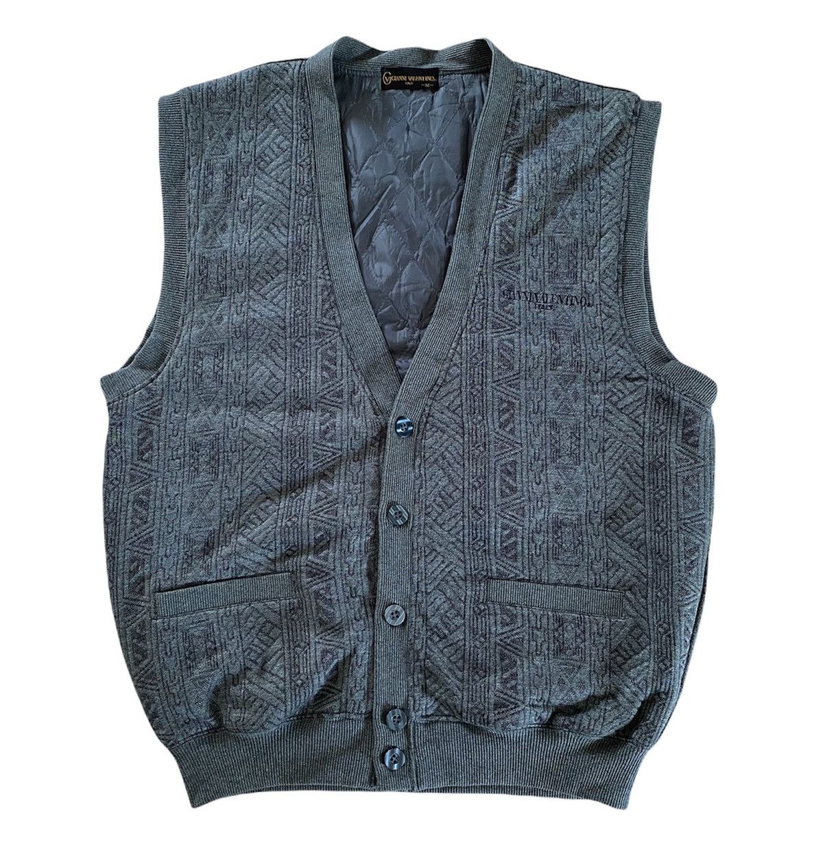 Valentino 🔥 GIANNI VALENTINO CABLE KNIT SOUTHWESTERN VEST CARDIGAN Size US M / EU 48-50 / 2 - 1 Thumbnail