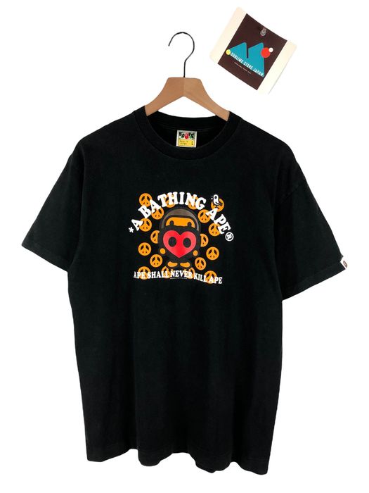 Bape 🔥FREE SHIPPING! 2008 Bape Milo Peace Logo Tee 100% Authentic | Grailed