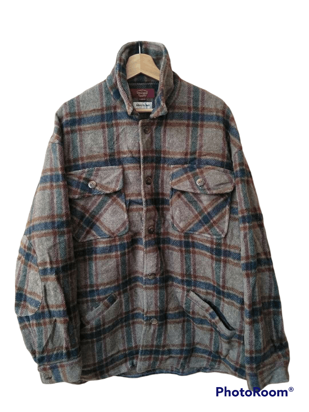 Vintage Vtg 90s Mitsumine Italian Fabric Wool Double Elbow PLAID Size US L / EU 52-54 / 3 - 1 Thumbnail