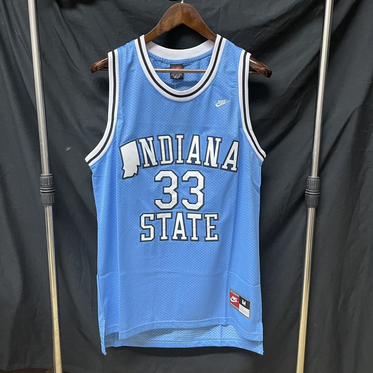Larry Bird 33 Indiana State College Light Blue Basketball Jersey -  Kitsociety