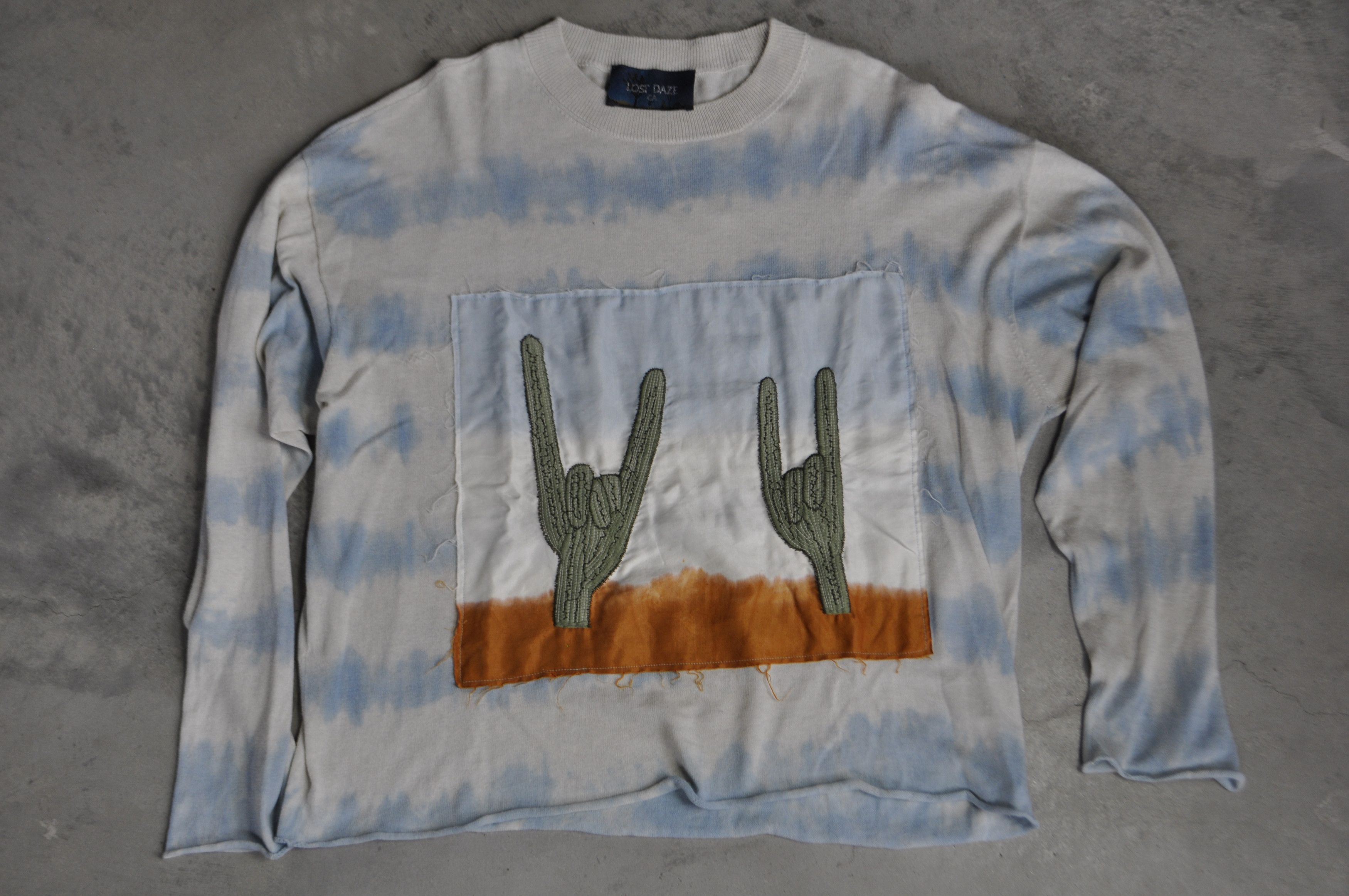 Lost Daze Lost Daze 'Rock and Roll' Cactus Sweater Blue Tie-Dye Size US L / EU 52-54 / 3 - 1 Thumbnail