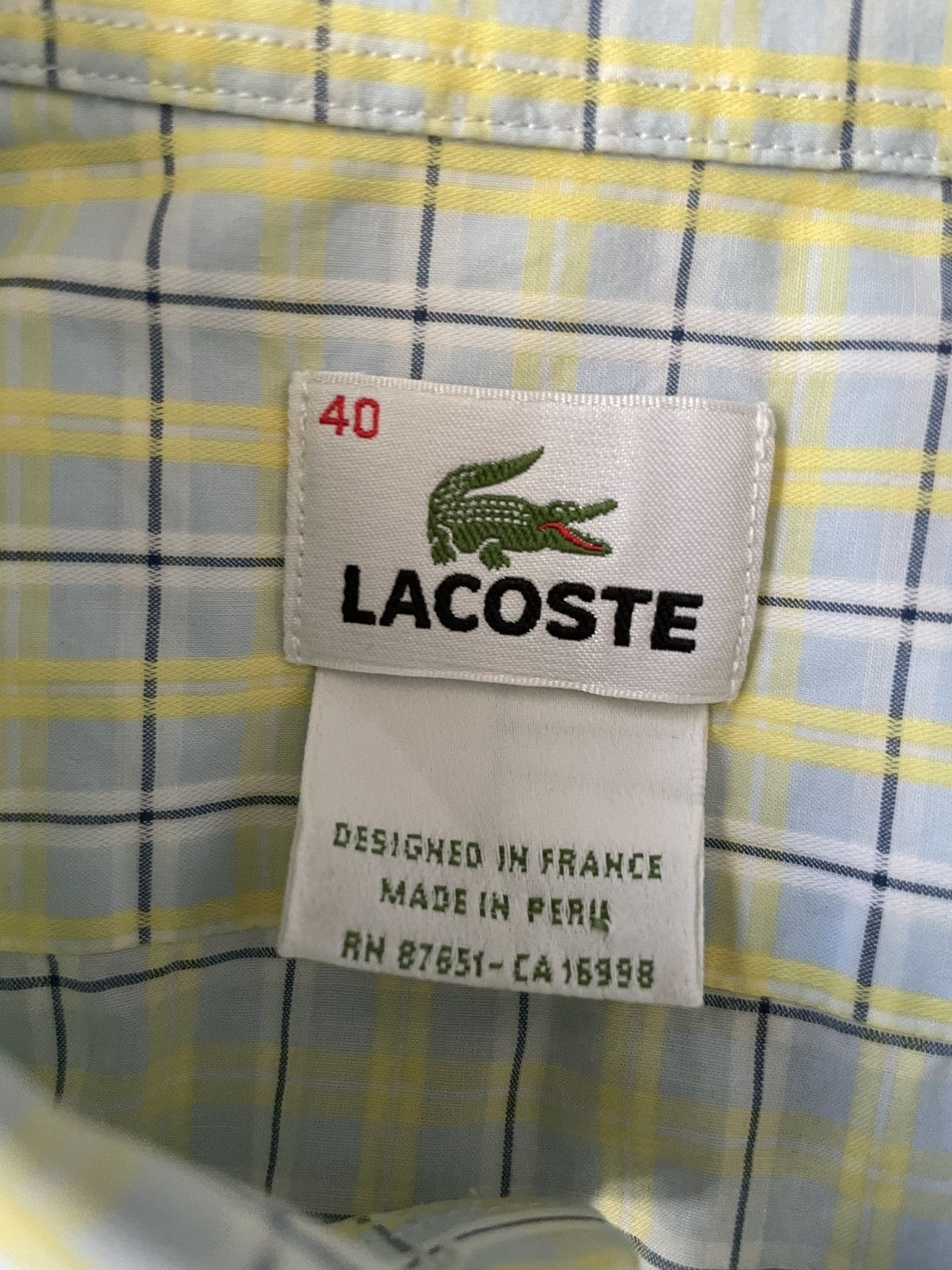 Lacoste Vintage Lacoste Micro Croco Shirt Plaid Size US M / EU 48-50 / 2 - 4 Thumbnail