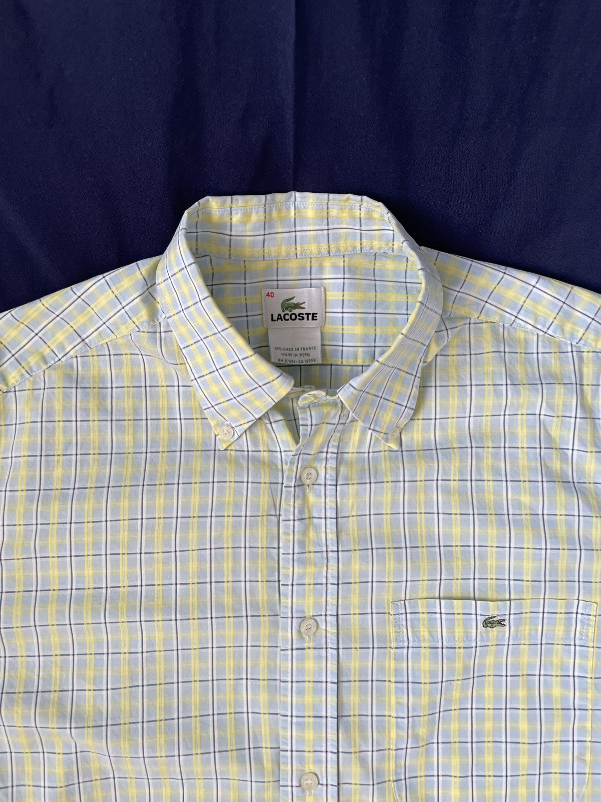 Lacoste Vintage Lacoste Micro Croco Shirt Plaid Size US M / EU 48-50 / 2 - 1 Thumbnail