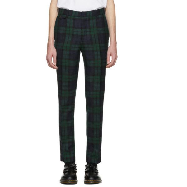 Burberry Navy serpentine tartan trousers Size US 31 - 6 Thumbnail
