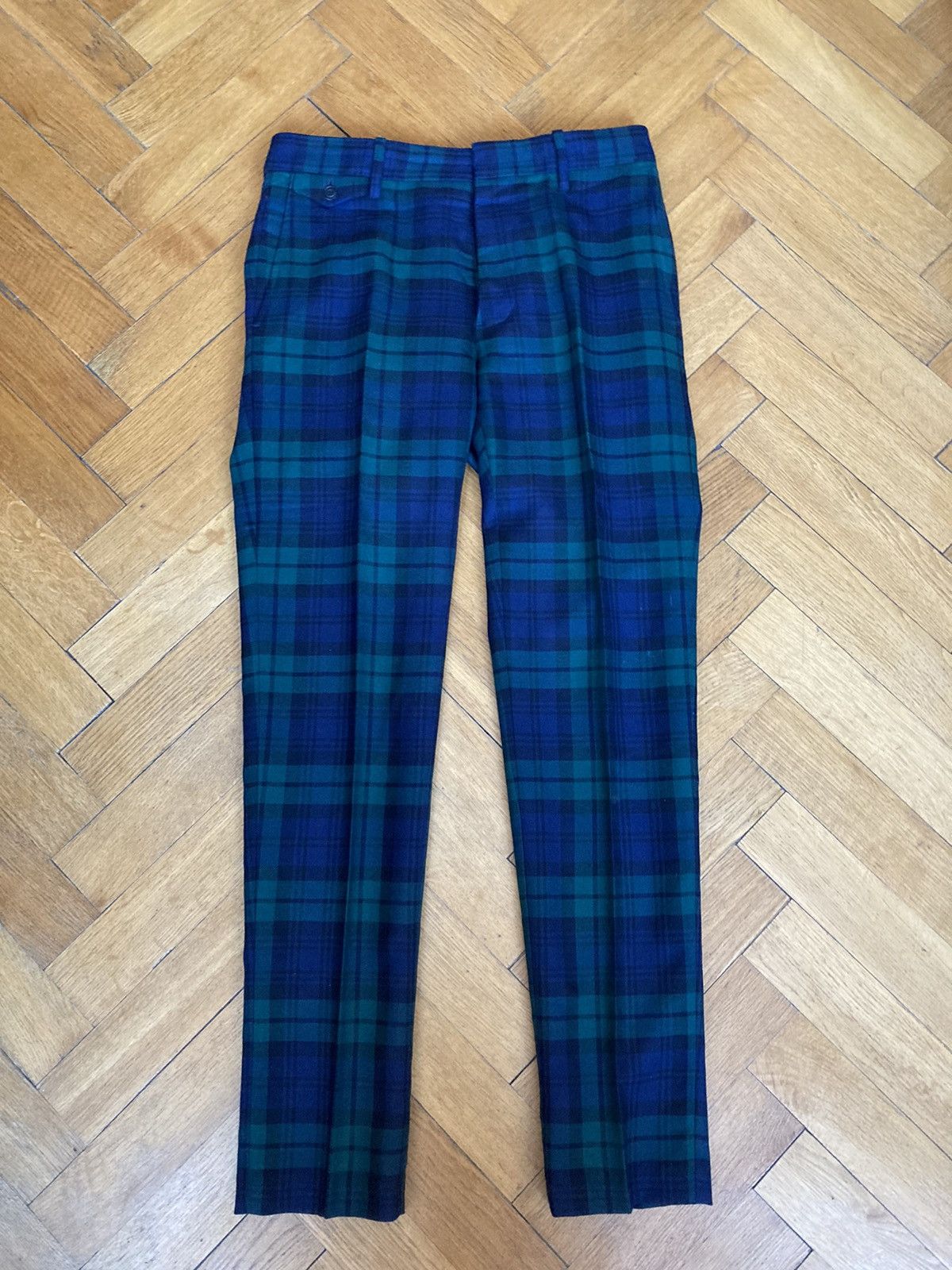 Burberry Navy serpentine tartan trousers Size US 31 - 1 Thumbnail