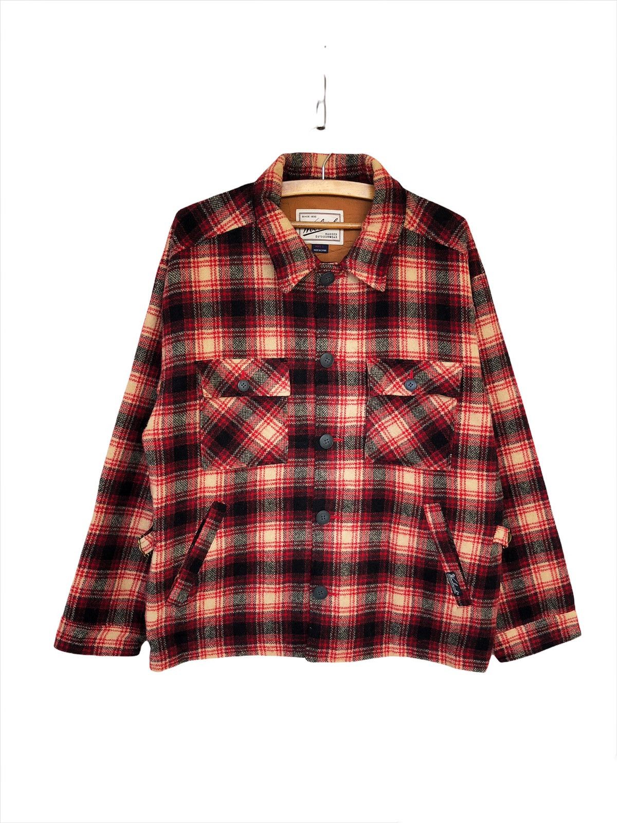 Woolrich Woolen Mills SICK🔥Woolrich 🇺🇸 Storm Plaid Side Buckle Wool Jacket Size US L / EU 52-54 / 3 - 2 Thumbnail