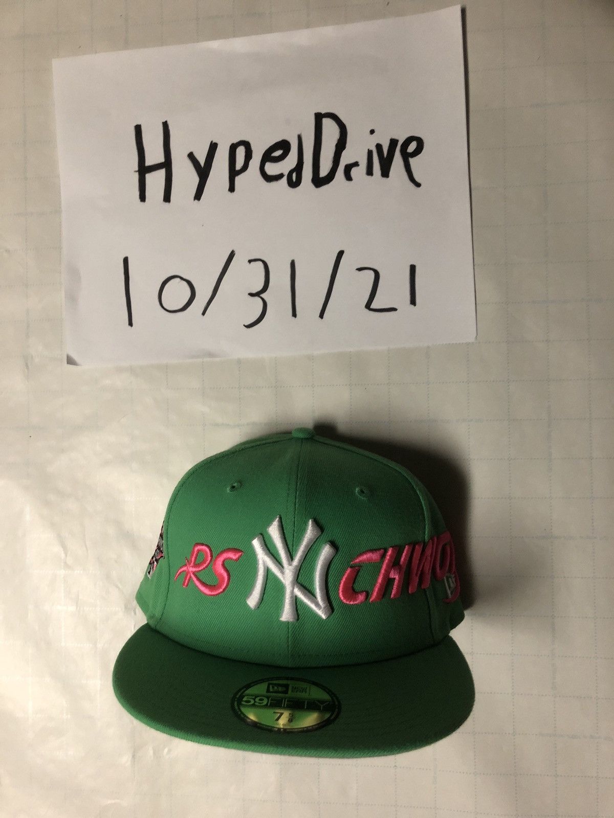 New York Yankees × Psychworld Psychworld x New York Yankees New Era Green 7 5/8 Size ONE SIZE - 2 Thumbnail