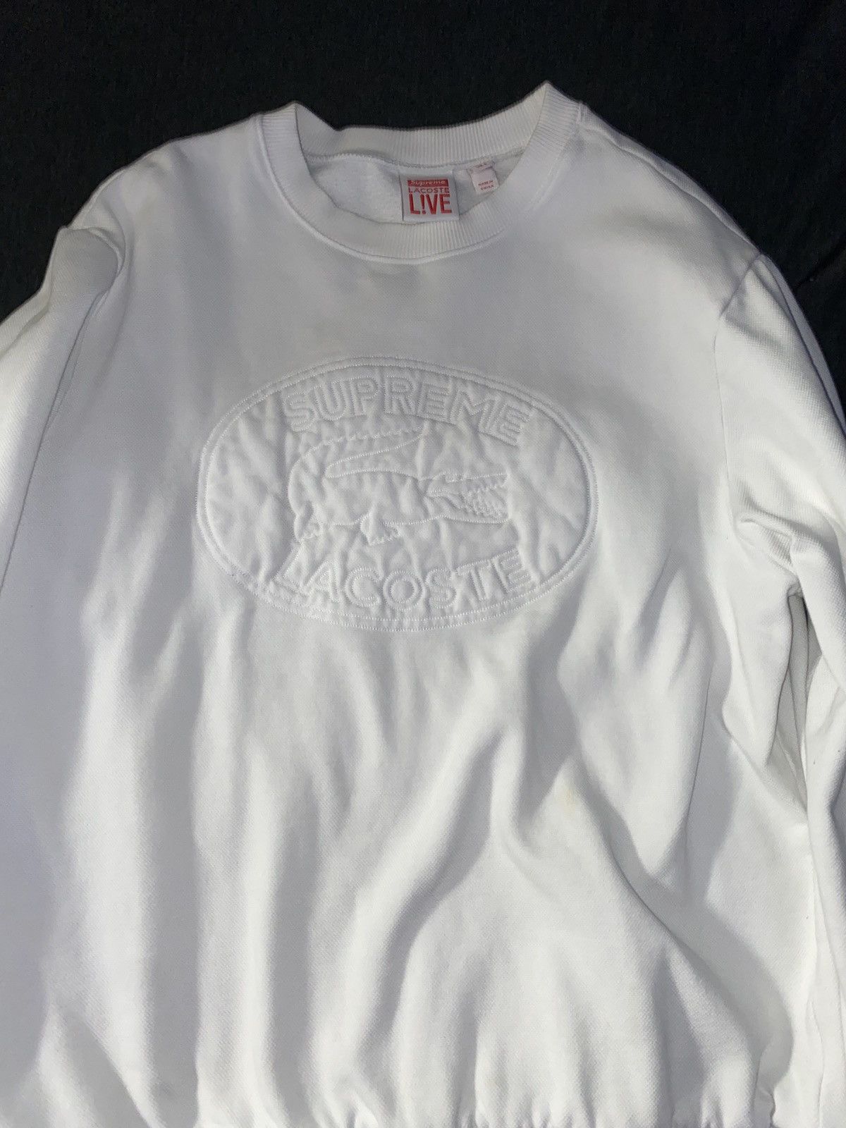 Supreme LACOSTE Crewneck White