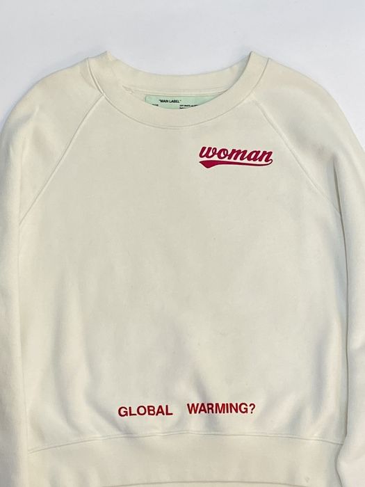 Off white global warming hot sale crewneck