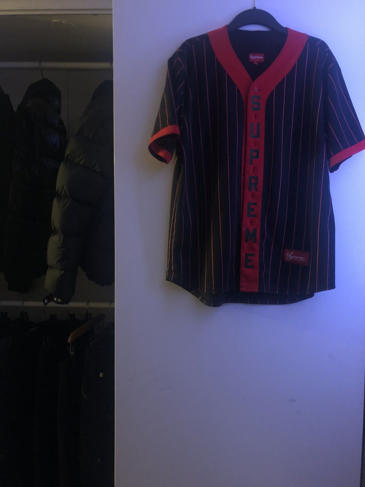 Supreme Supreme Vertical Logo Baseball Jersey | Grailed