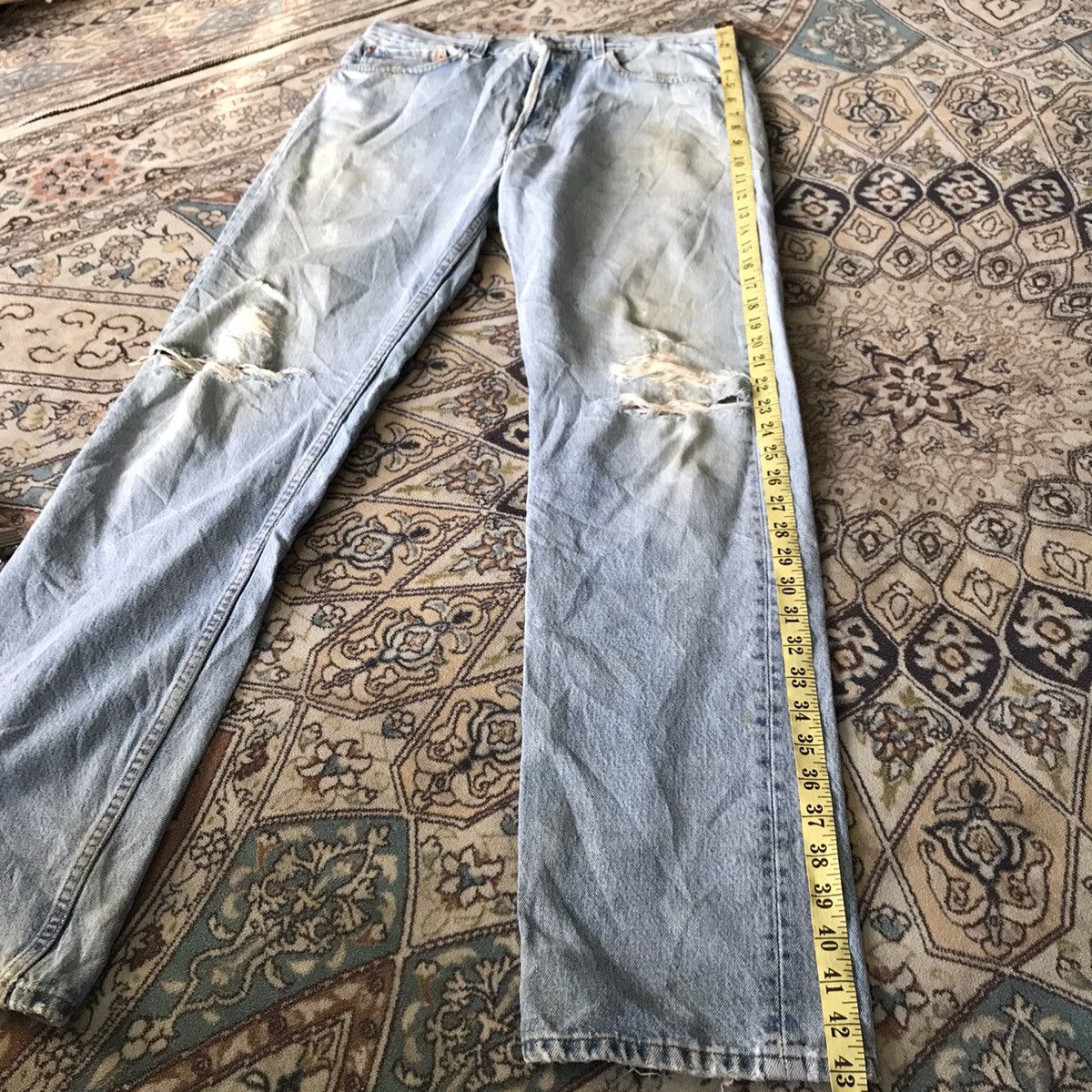 Levi's Vintage 80s Levis 501 Grunge Distressed Jeans Size US 32 / EU 48 - 17 Thumbnail