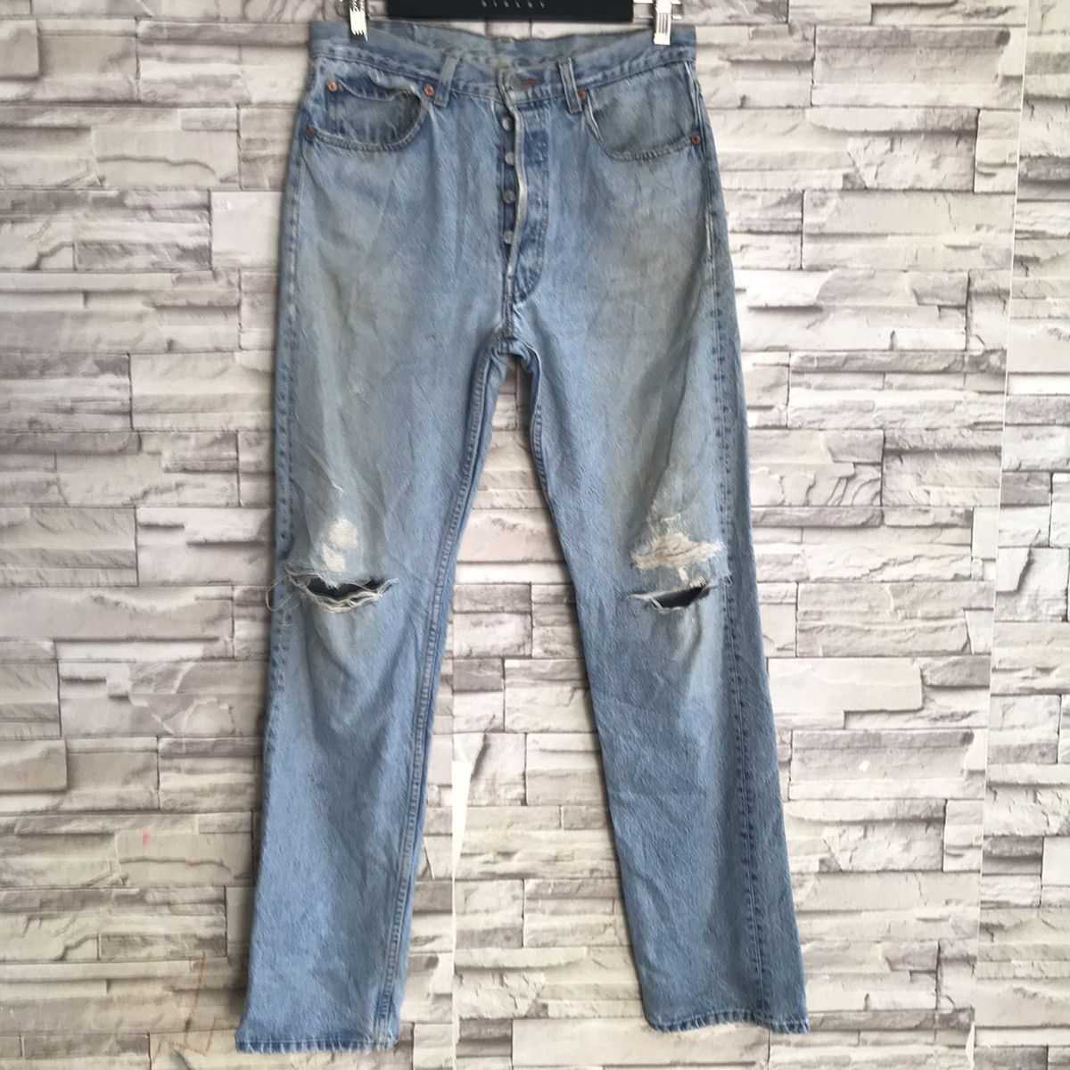 Levi's Vintage 80s Levis 501 Grunge Distressed Jeans Size US 32 / EU 48 - 3 Thumbnail
