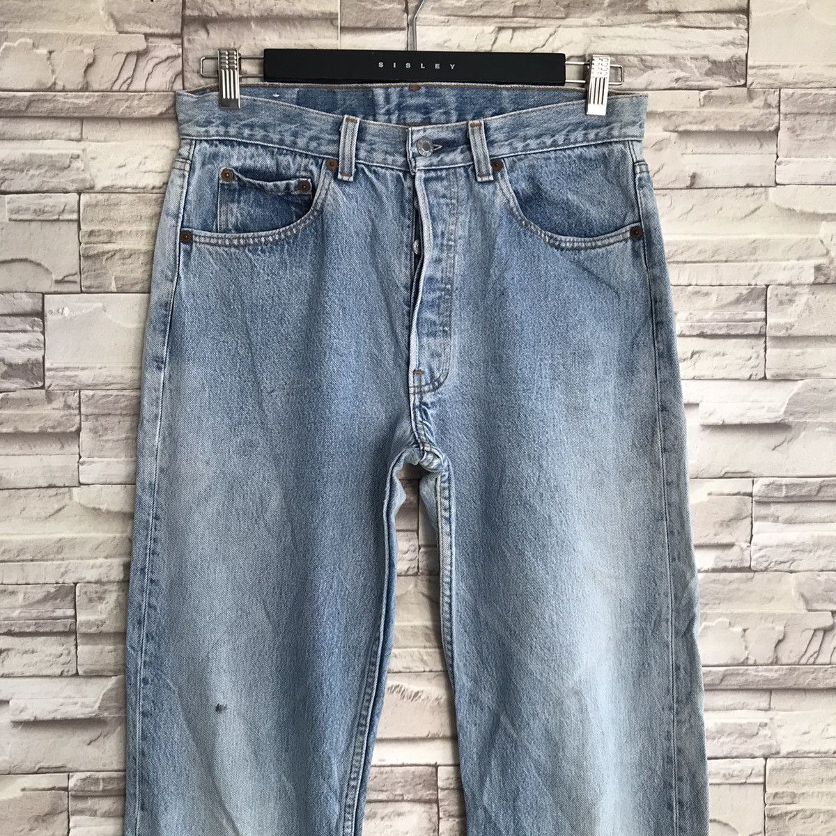Levi's Vintage 80s Levis 501 Jeans Light Wash Sunfaded Size US 31 - 4 Thumbnail