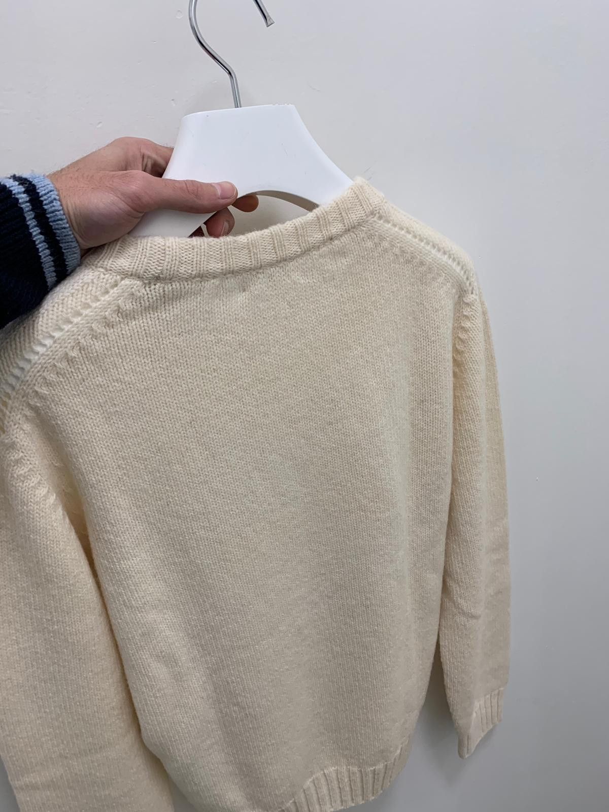 Celine Pullover Round Neck Flock Print in Ivory Size US S / EU 44-46 / 1 - 6 Thumbnail