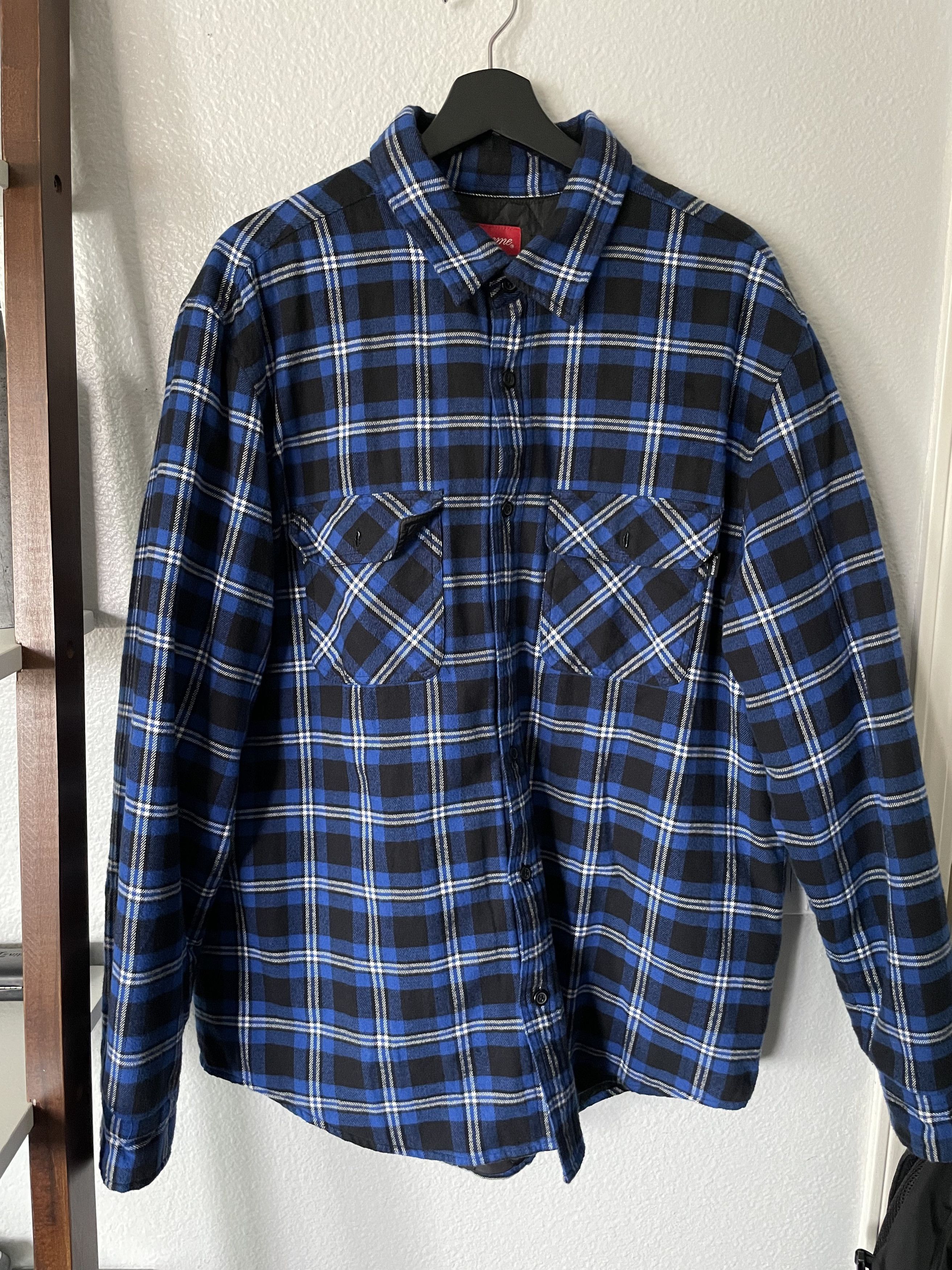 Supreme Arc Logo Quilted Flannel Shirt | Grailed