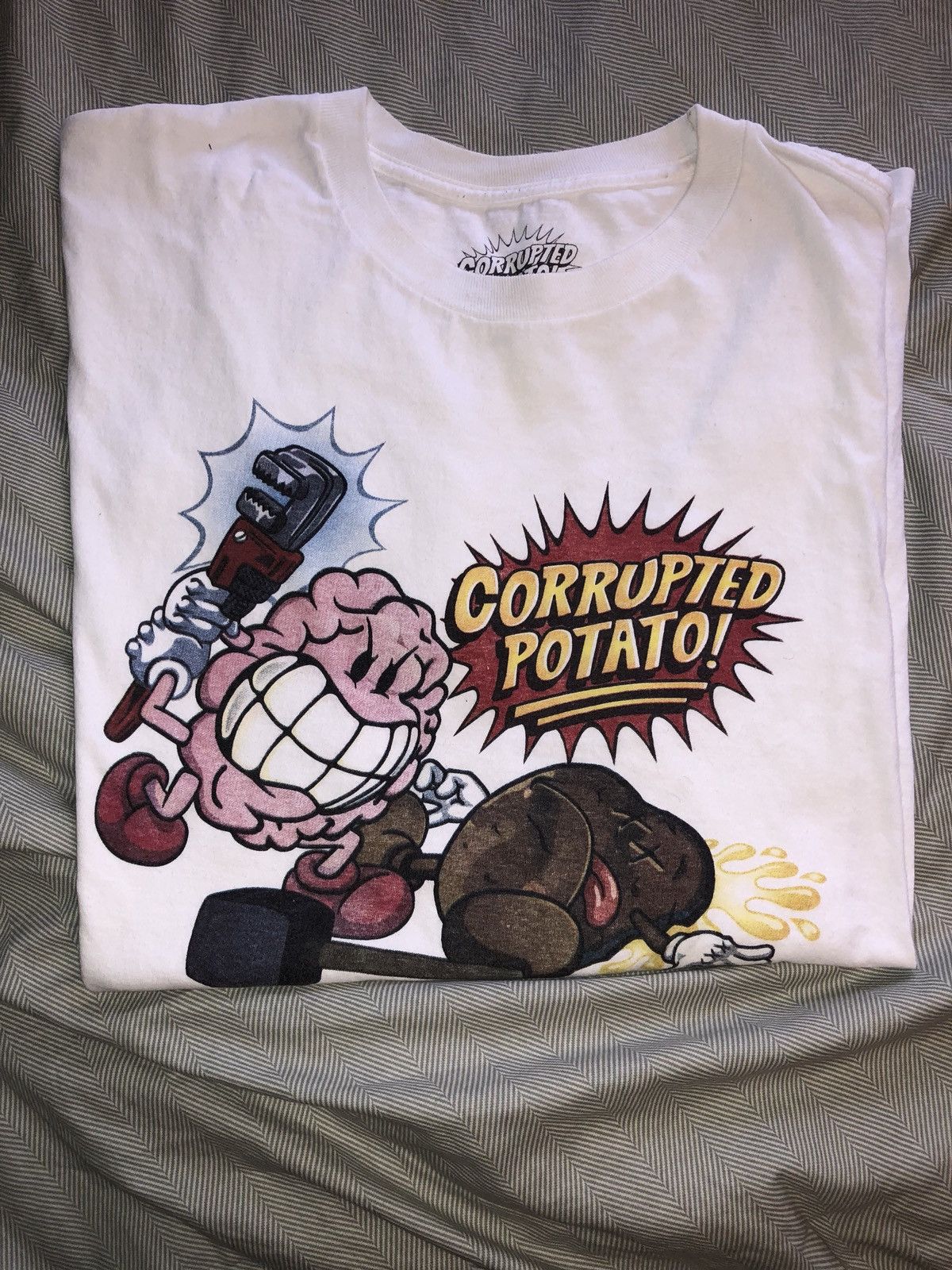 Imran Potato Corrupted Potato Tee White Men's - SS19 - US