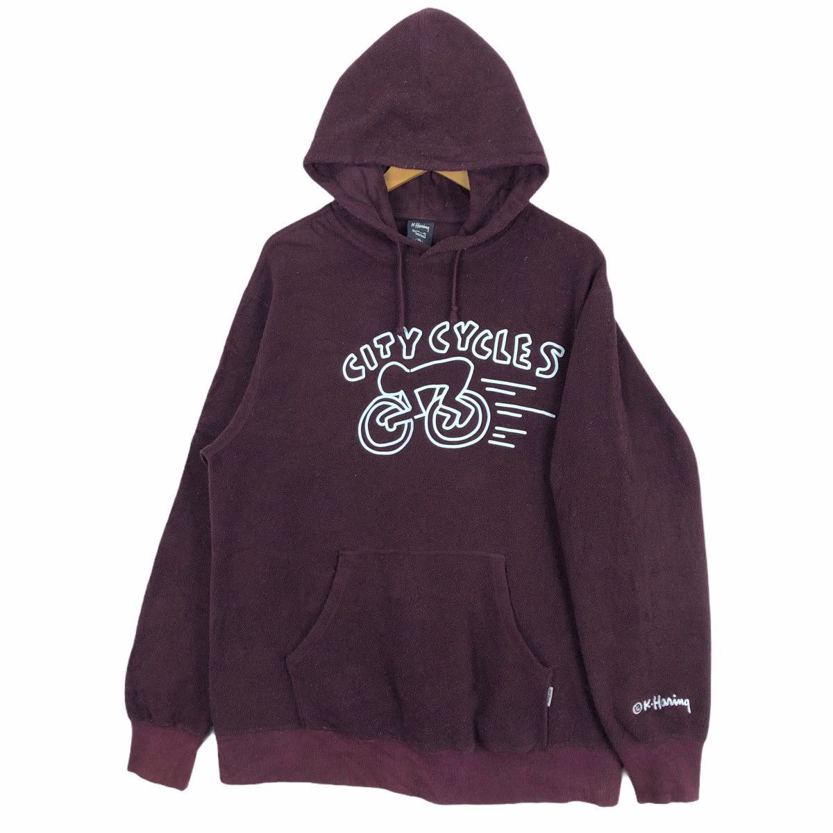 Japanese Brand Uniqlo Keith Haring Fleece Hoodie Sweater Big Logo Pullover Size US L / EU 52-54 / 3 - 1 Thumbnail