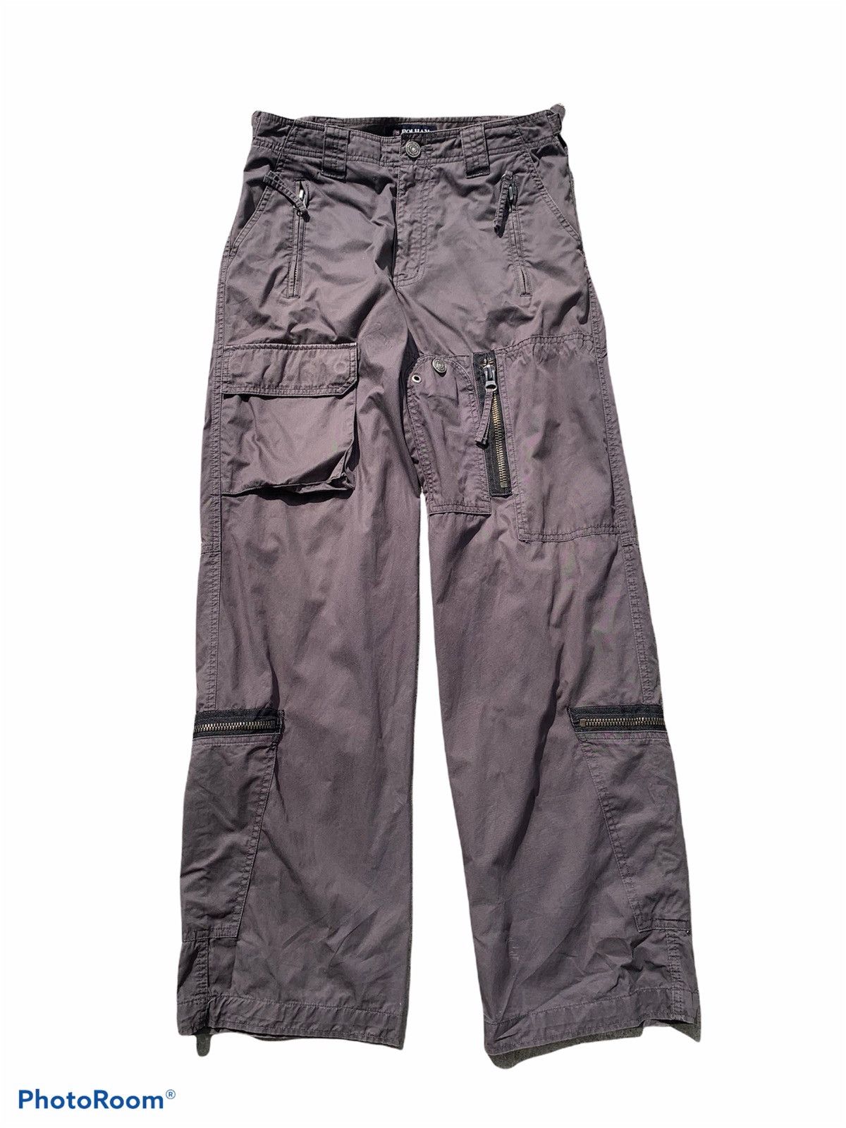 image of Seditionaries Polham Multipocket Tactical Bondage Utility Cargo Pants in Grey, Men's (Size 32)