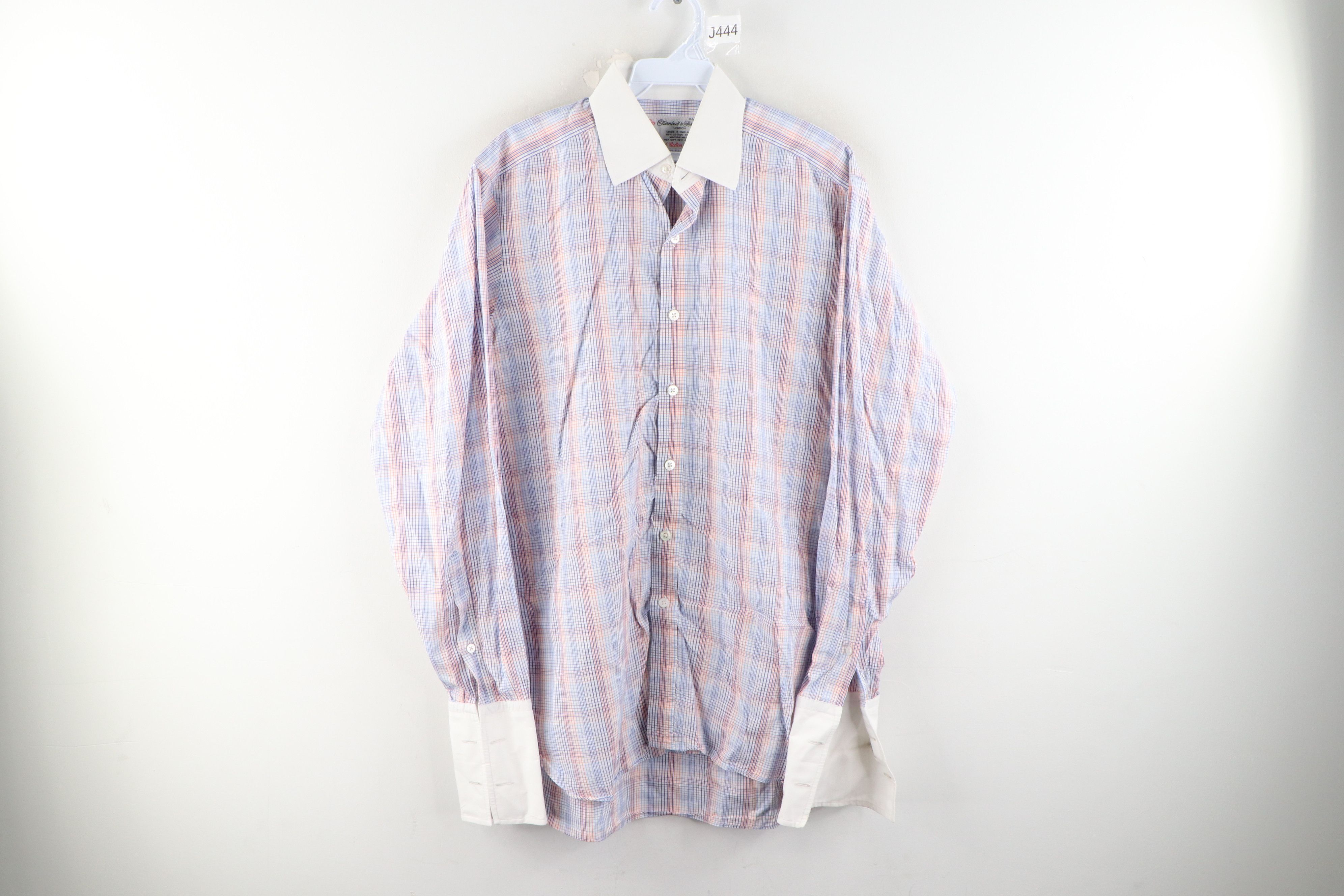 Vintage Turnbull & Asser French Cuff Rainbow Plaid Button Shirt Size US L / EU 52-54 / 3 - 1 Thumbnail