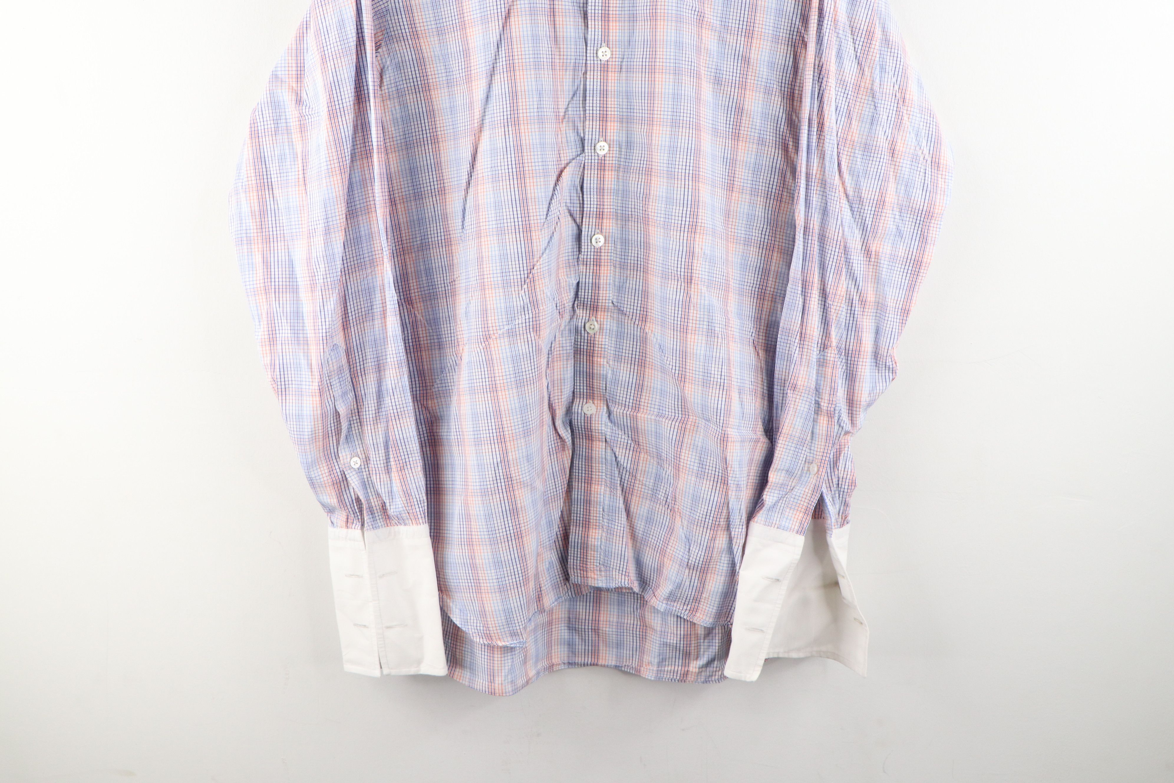 Vintage Turnbull & Asser French Cuff Rainbow Plaid Button Shirt Size US L / EU 52-54 / 3 - 3 Thumbnail