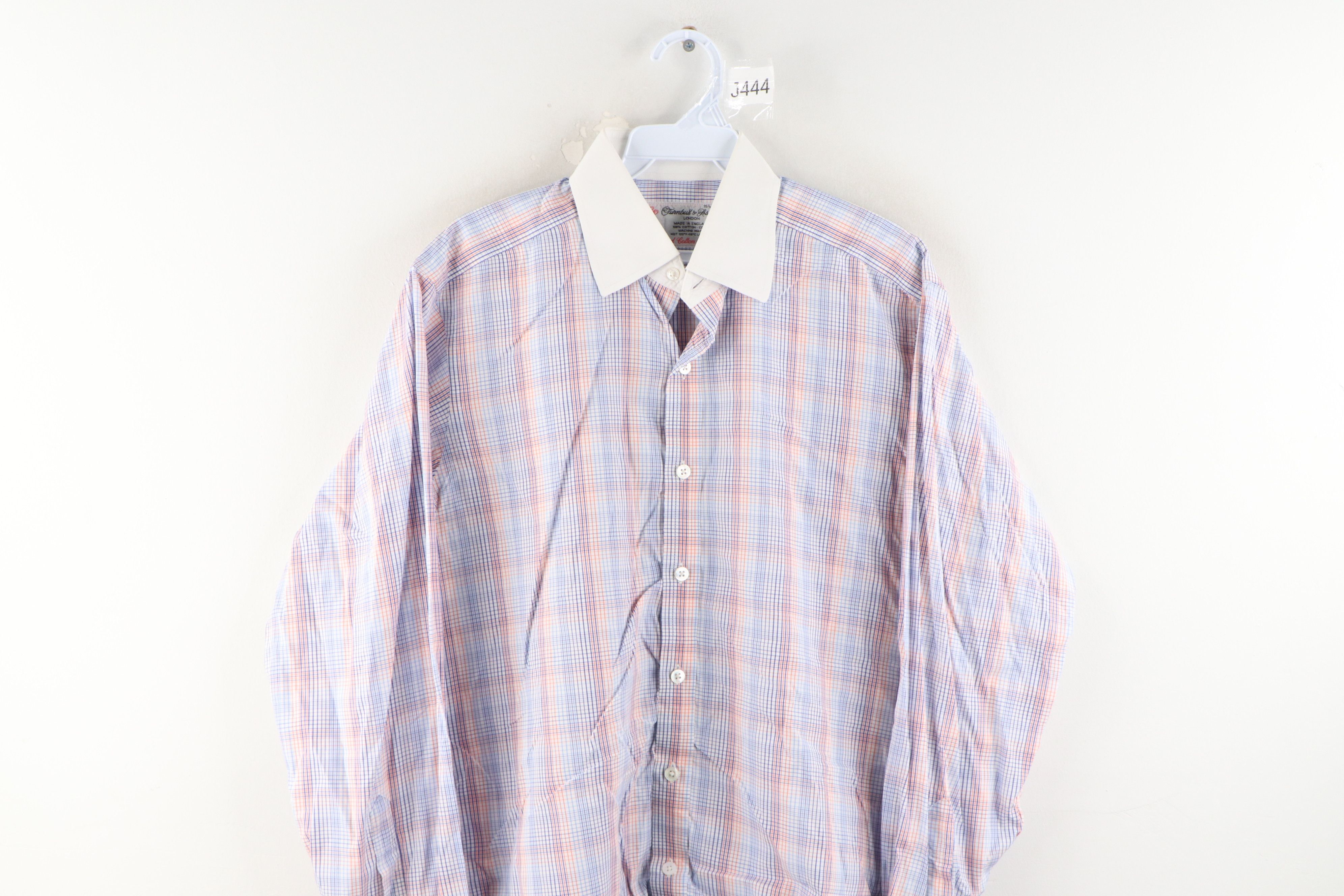 Vintage Turnbull & Asser French Cuff Rainbow Plaid Button Shirt Size US L / EU 52-54 / 3 - 2 Thumbnail