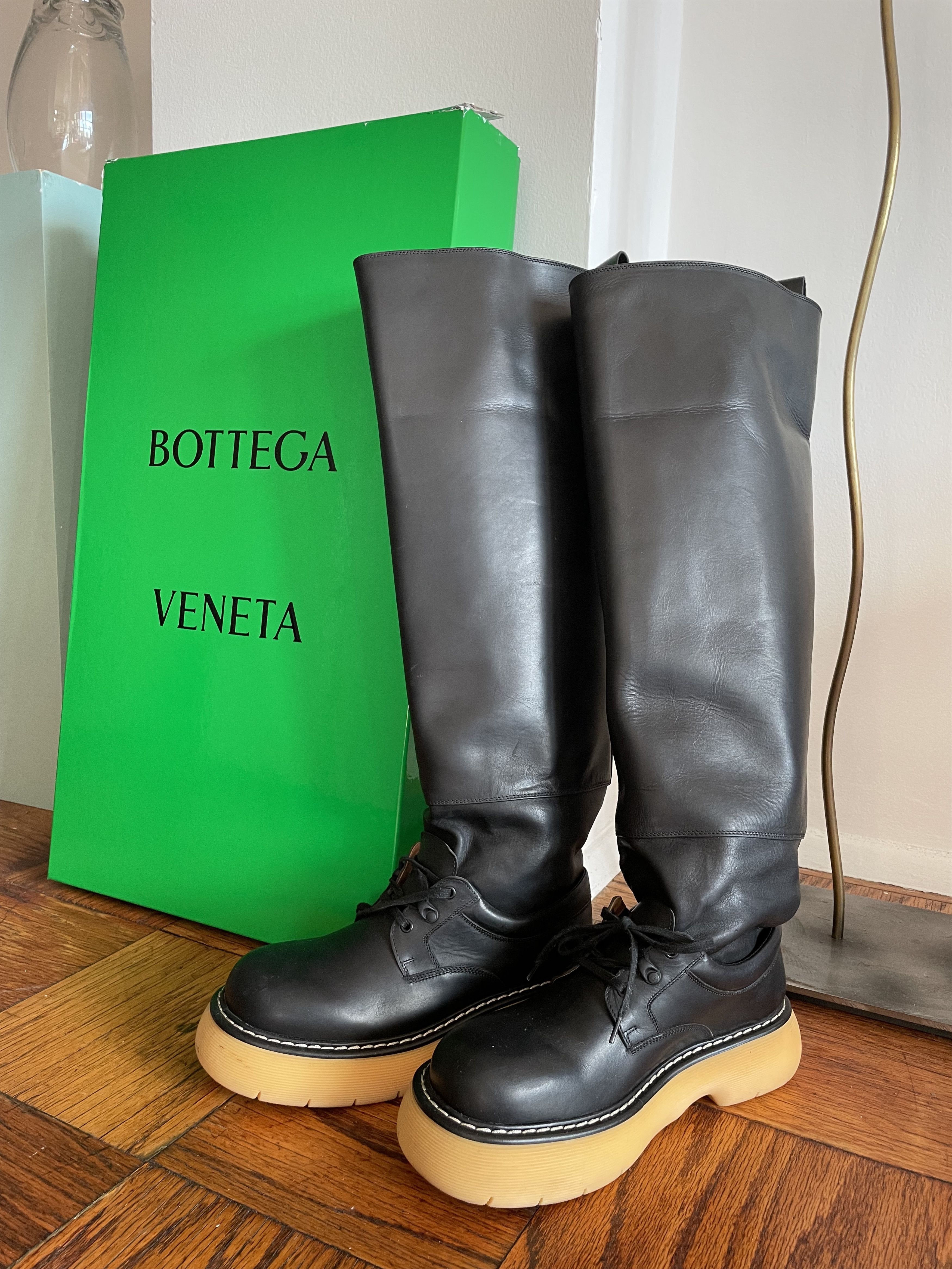Bottega Veneta Black Bounce Derby Knee High Boots | Grailed