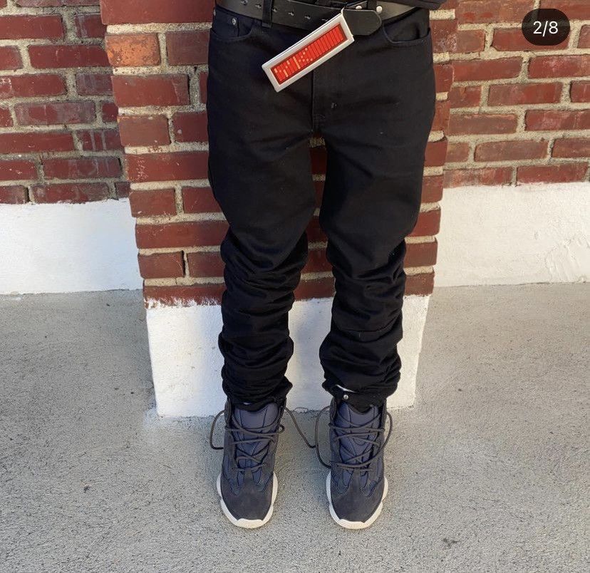 Other Black Stacked Denim Size US 32 / EU 48 - 1 Thumbnail