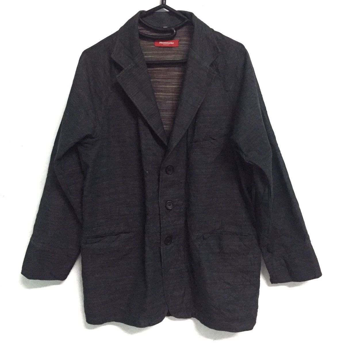 Japanese Brand Honnete Jacket Coat Fabrique en FRANCE Like Denim Material Size US S / EU 44-46 / 1 - 2 Thumbnail