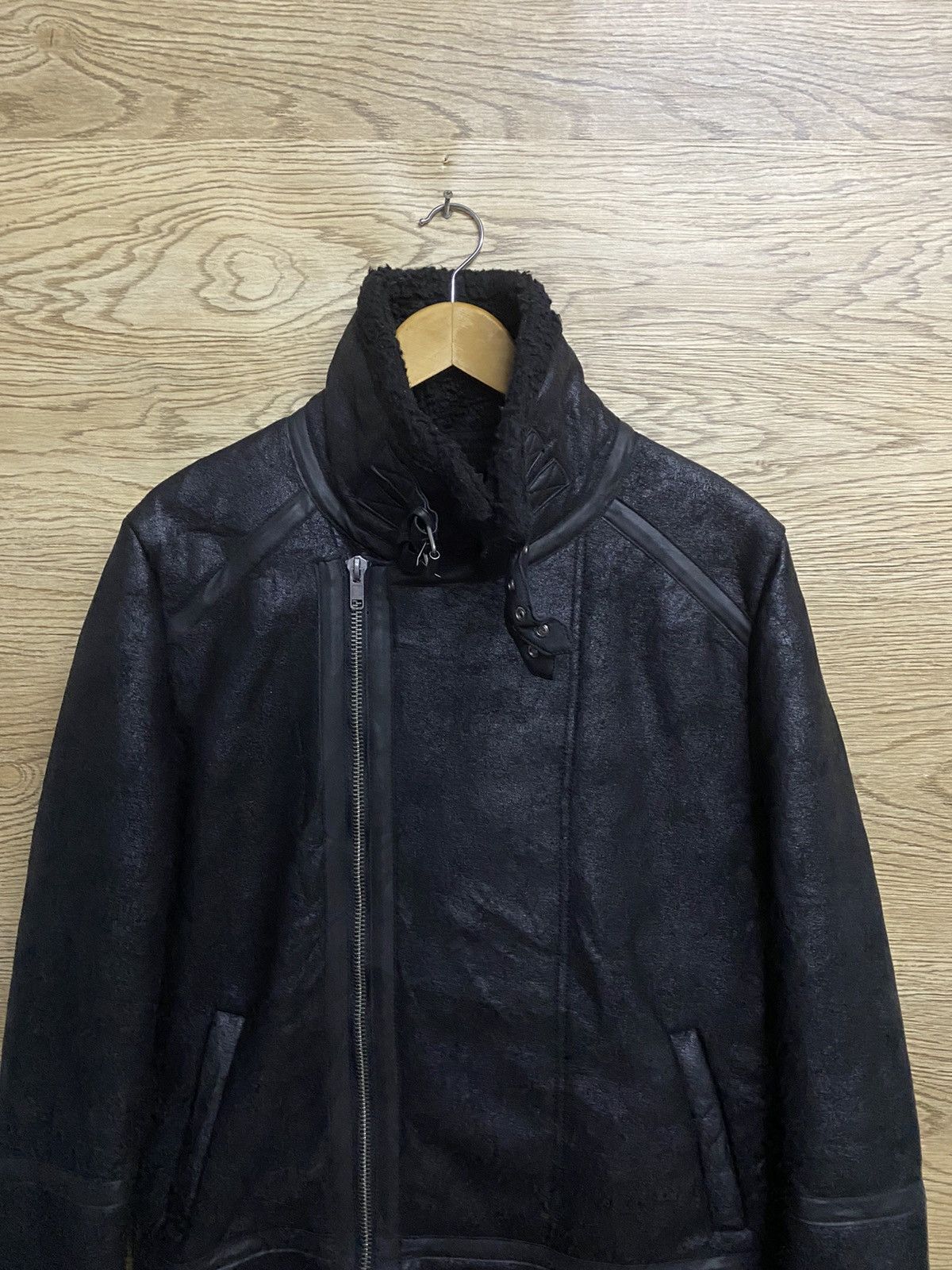 Divided H&M Divided Black Faux Shearling Aviator Jacket Moto Biker Size US M / EU 48-50 / 2 - 6 Thumbnail