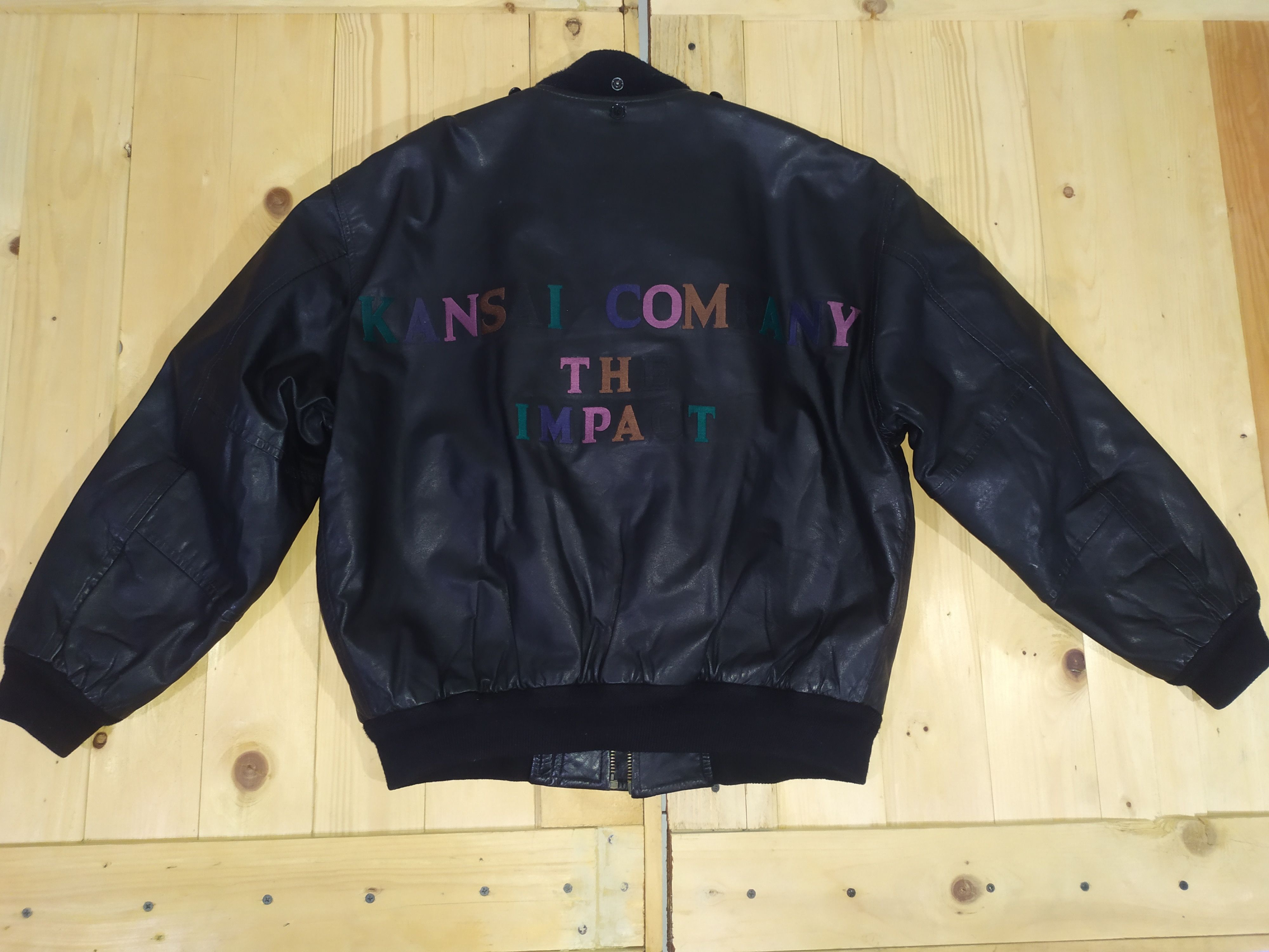 Designer × Kansai Yamamoto KANSAI 02 YAMAMOTO COMPANY IMPACT LEATHER BOMBER JACKET Size US M / EU 48-50 / 2 - 11 Thumbnail