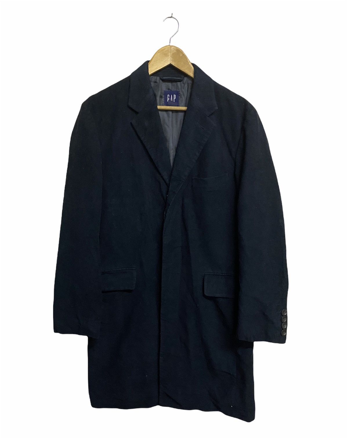 Gap × Other Vintage GAP Navy Blue Long Tailored Coat - Single-Breasted Size US S / EU 44-46 / 1 - 1 Thumbnail