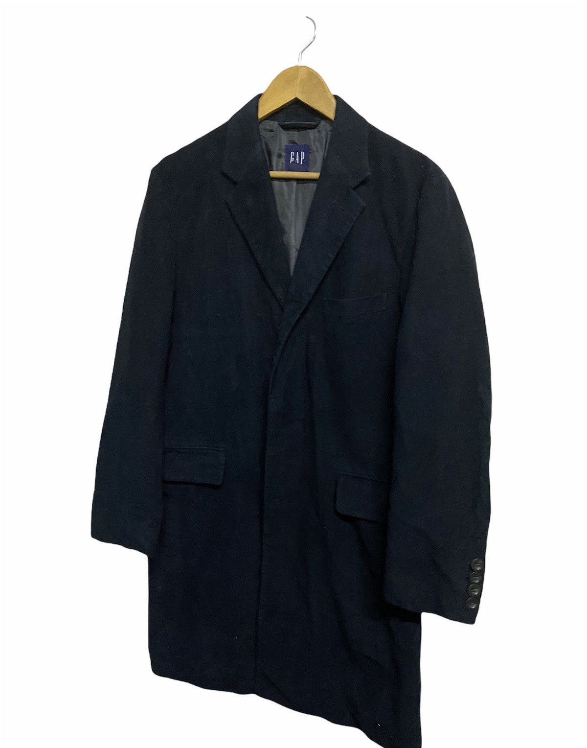 Gap × Other Vintage GAP Navy Blue Long Tailored Coat - Single-Breasted Size US S / EU 44-46 / 1 - 2 Thumbnail
