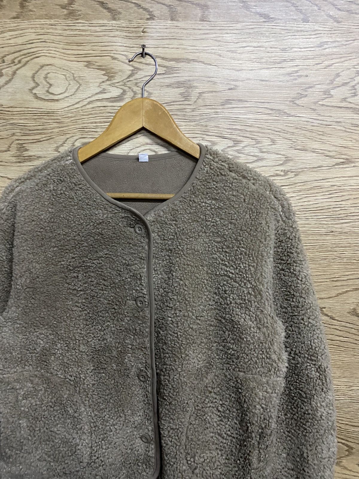 Japanese Brand × Uniqlo Uniqlo Sherpa Fleece Jacket - Light Olive - Button-Up Size US M / EU 48-50 / 2 - 4 Thumbnail