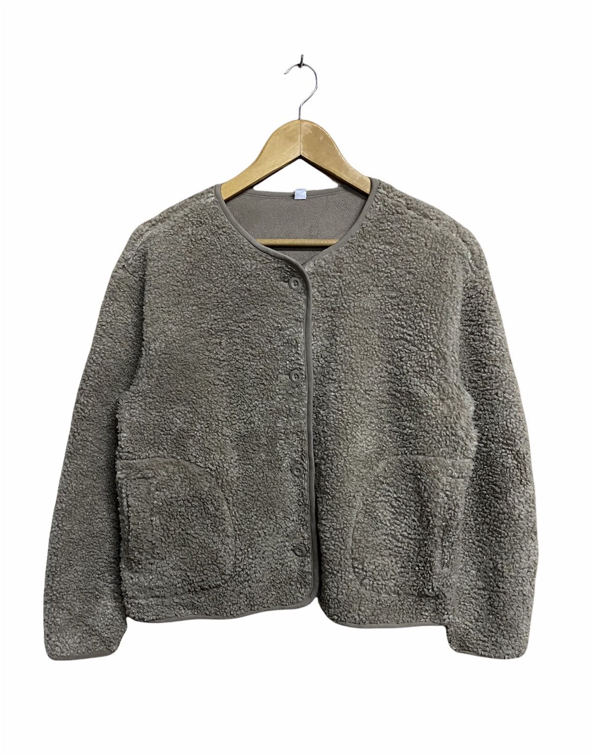 Japanese Brand × Uniqlo Uniqlo Sherpa Fleece Jacket - Light Olive - Button-Up Size US M / EU 48-50 / 2 - 1 Thumbnail