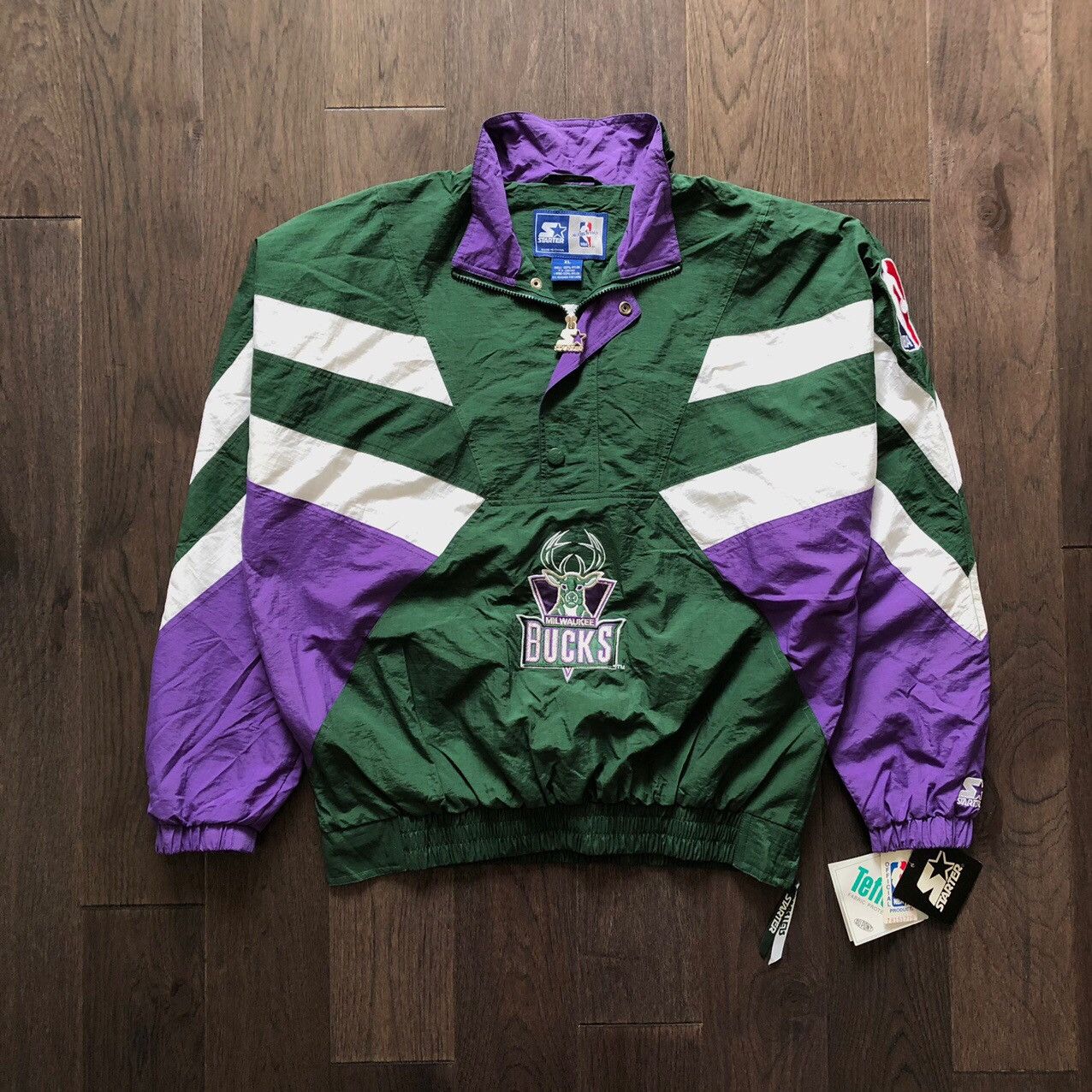 Vintage 90s Milwaukee Bucks NBA Starter Pullover Windbreaker