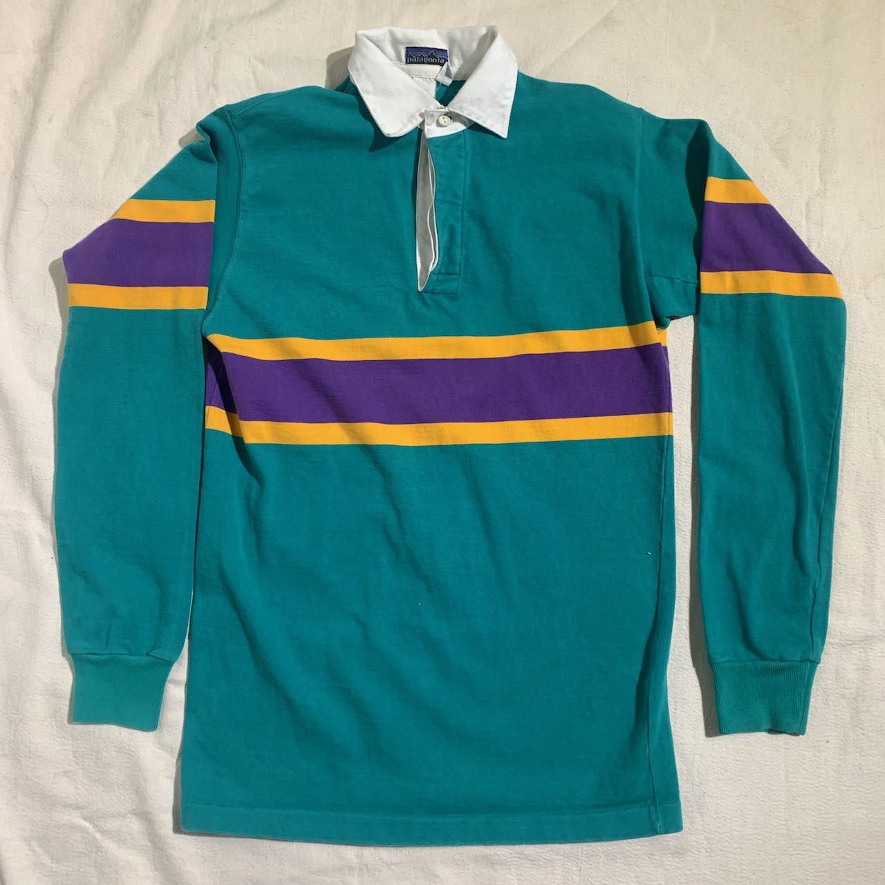 1970's Patagonia Big Label Rugby Shirt in Primary Colors