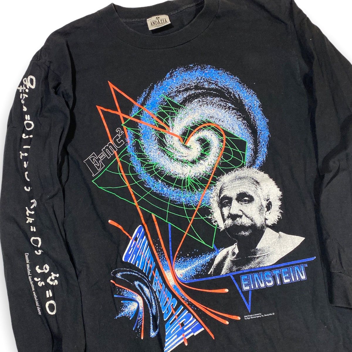Vintage 90s Albert Einstein Collage Long Sleeve Shirt Size US L / EU 52-54 / 3 - 4 Thumbnail