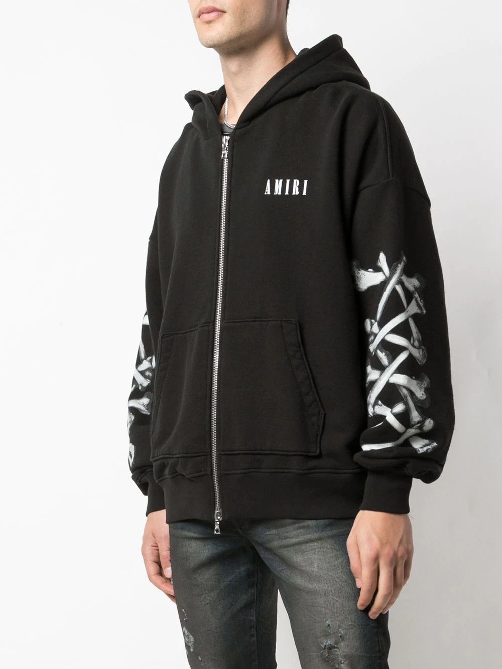 AMIRI bones ジップパーカー　パーカー BONES FLEECE ZIP HOODIE - Black | AMIRI