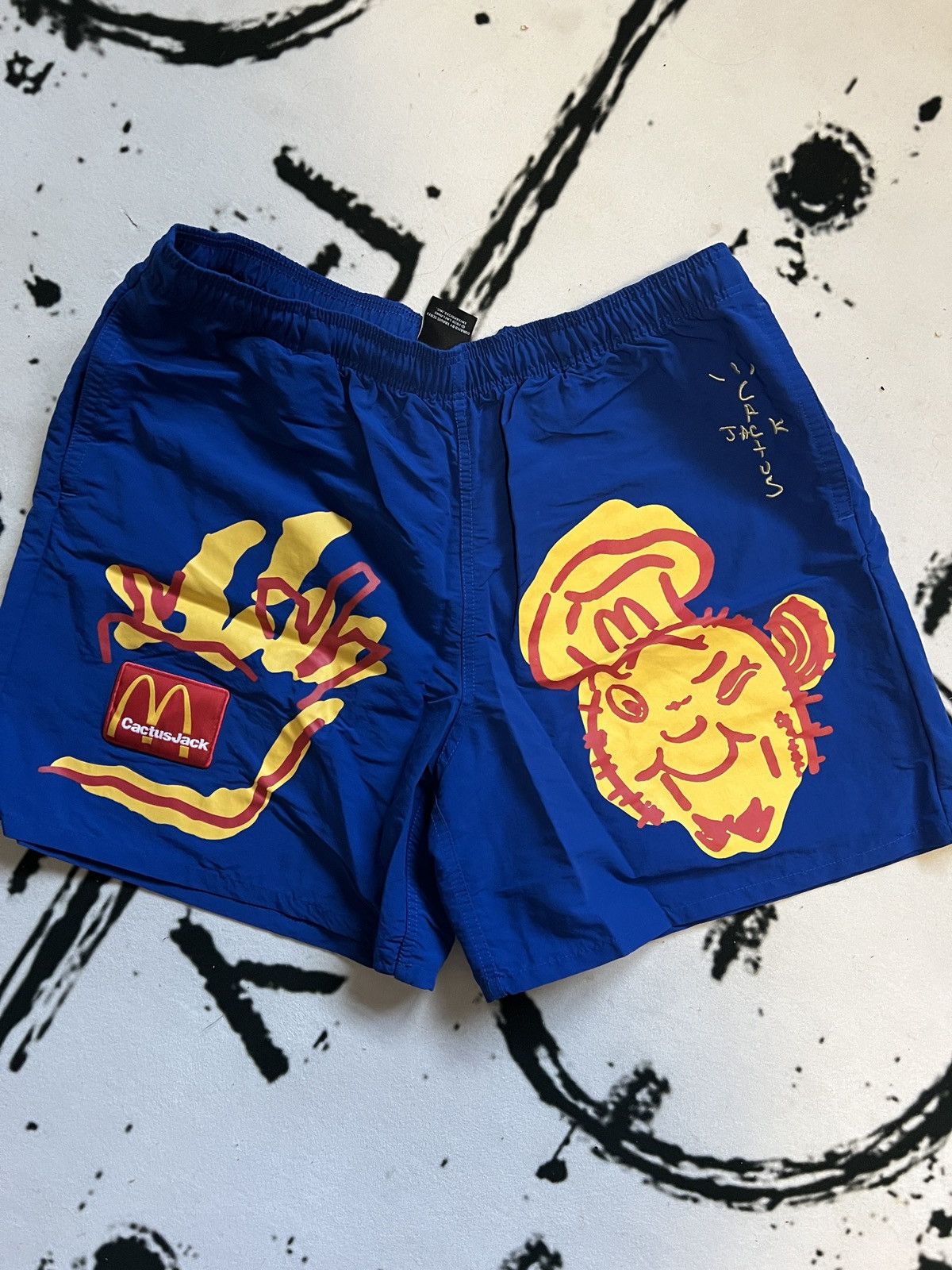 Brand new Travis Scott x McDonalds deals Cactus Jack Series - Illustration Shorts Blue