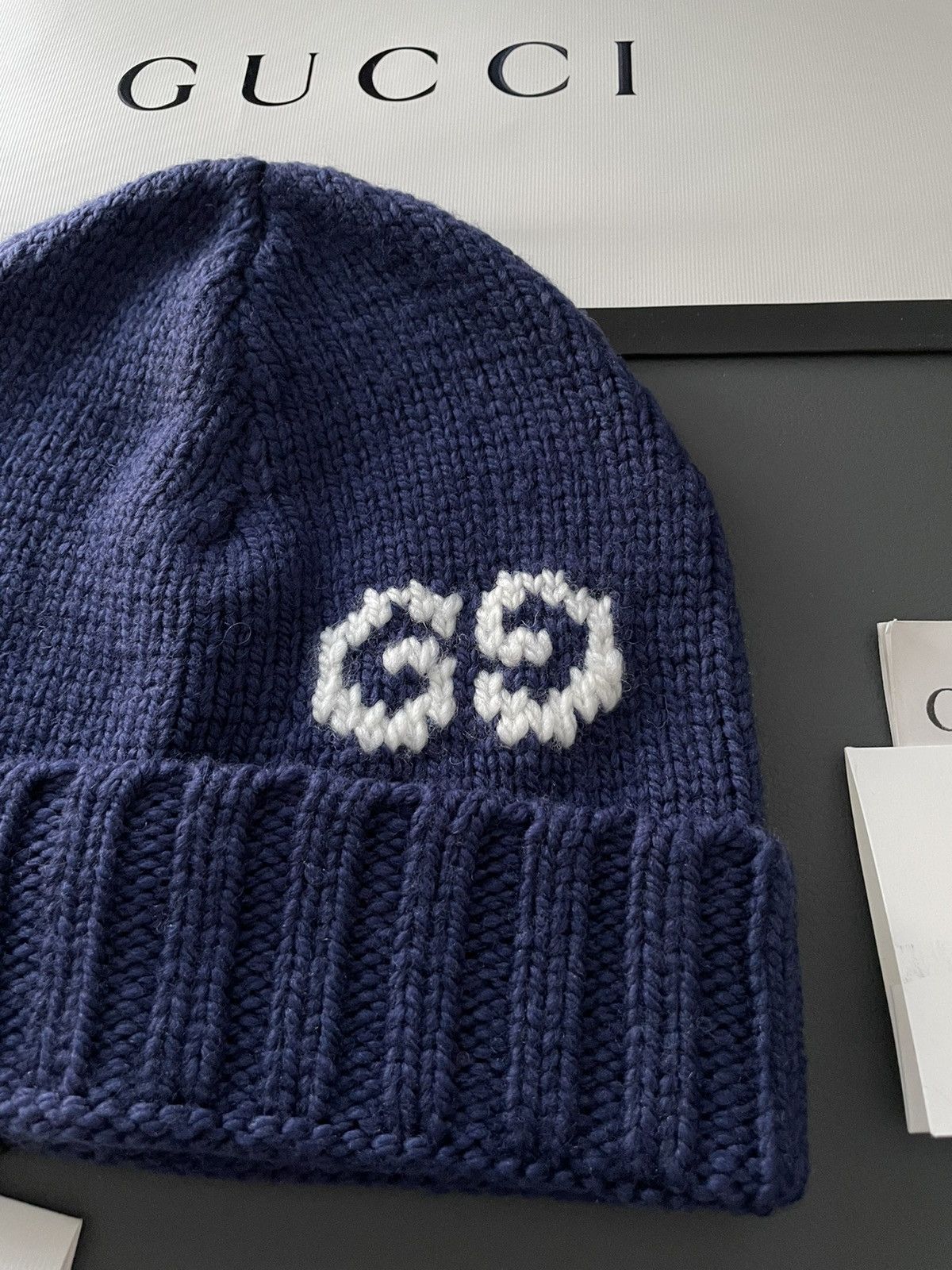 Gucci Rare Brand NEW Sold Out Runway 100% Virgin Wool GG Logo Hat Size ONE SIZE - 5 Thumbnail